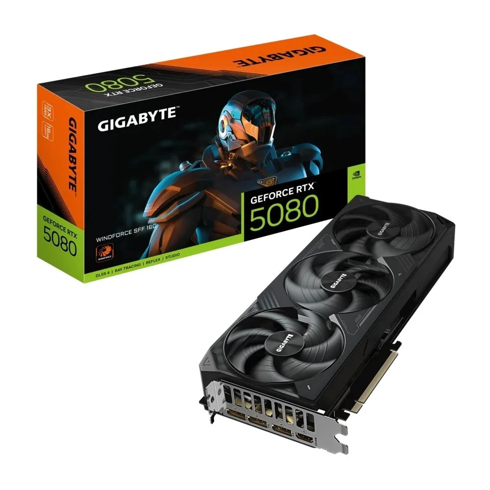 Видеокарта GeForce RTX 5080 16GB GDDR7 Windforce Gigabyte (GV-N5080WF3-16GD) (UA)