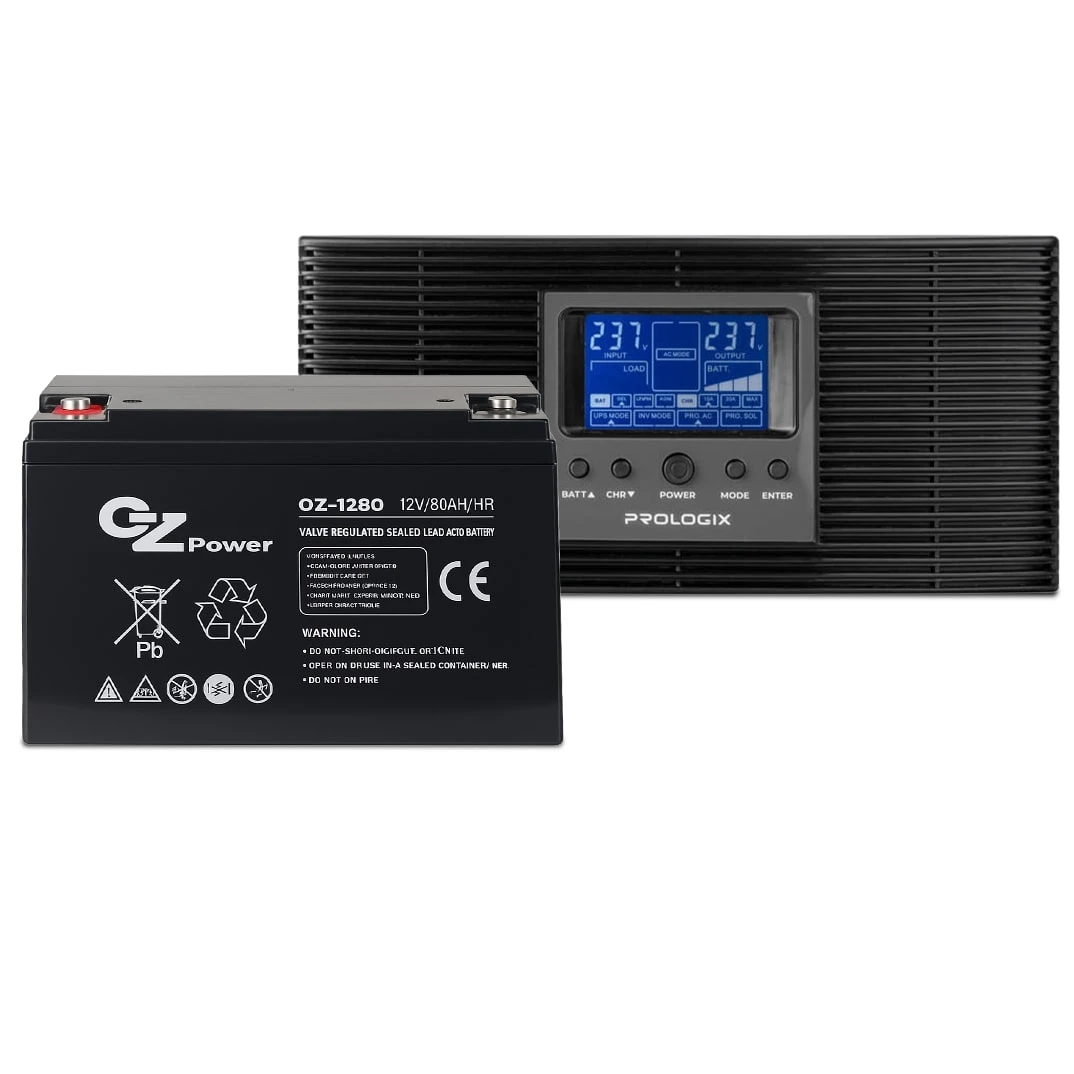 Комплект резервного питания Prologix 800 (PLP800XL) + АКБ OZ12V080 12V 80AH, AGM (UA)