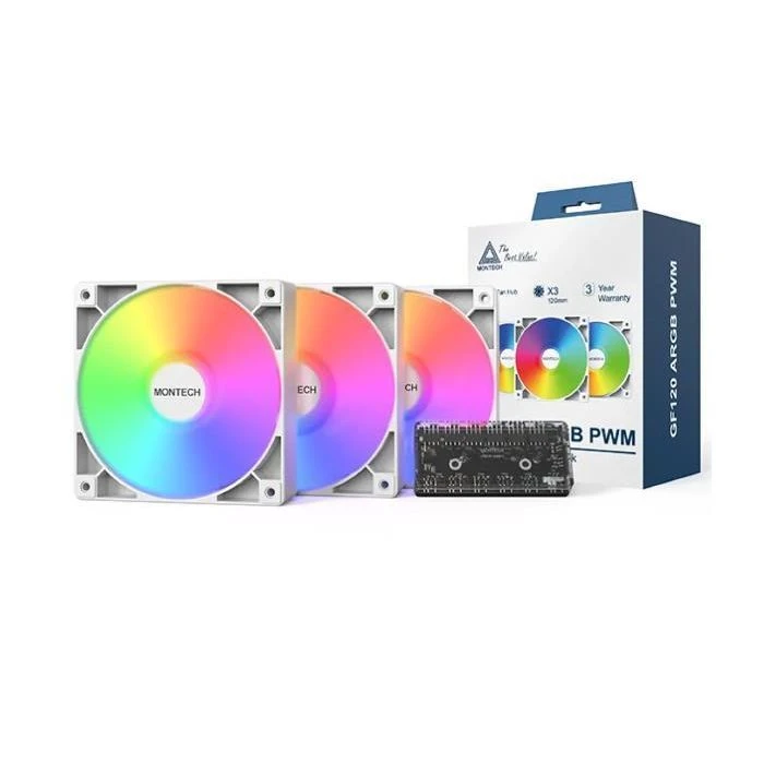 Кулер для корпуса MONTECH GF120R V2 ARGB PWM 3 (GF120R V2 ARGB PWM 3I1(W)) (UA)