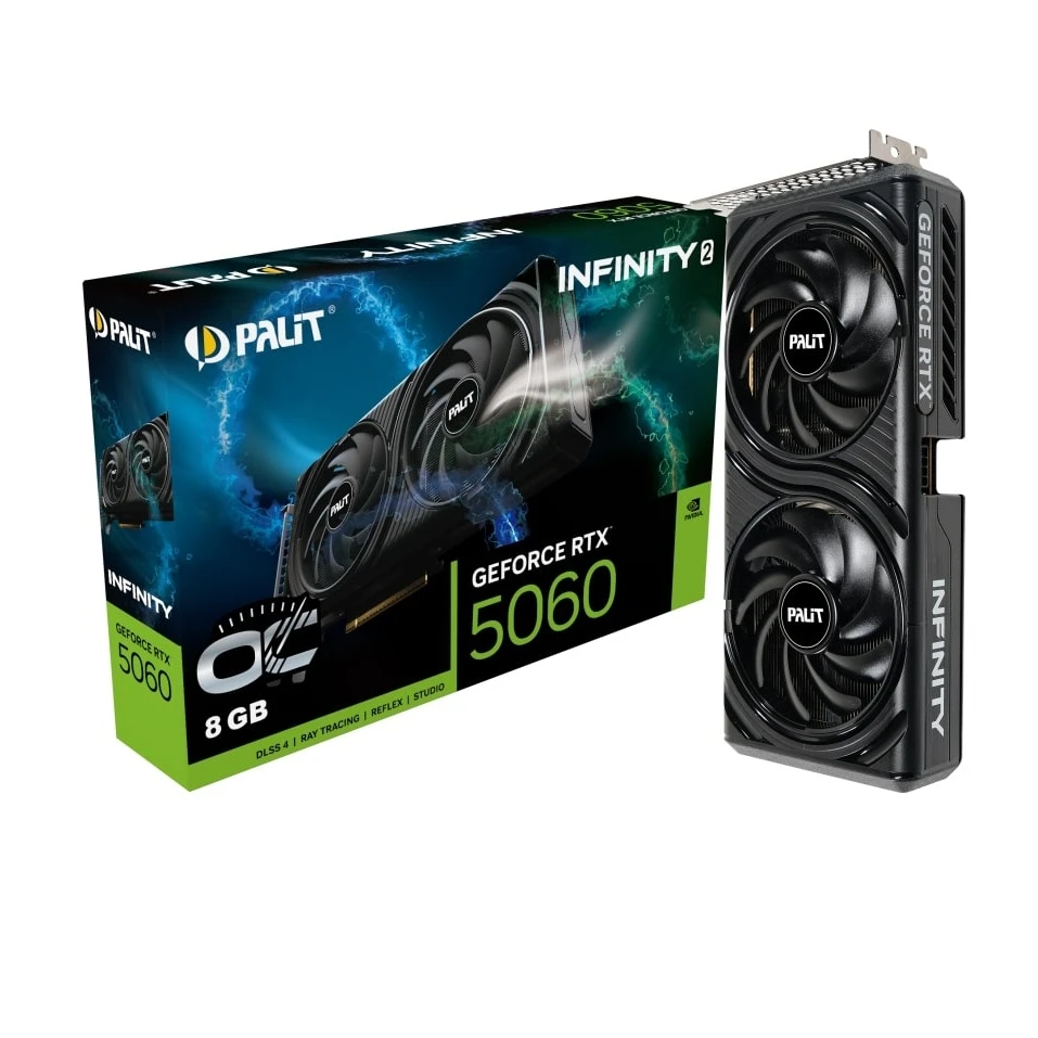 Відеокарта GeForce RTX 5060 8GB GDDR7 Infinity 2 OC Palit (NE75060V19P1-GB2063L) (UA)