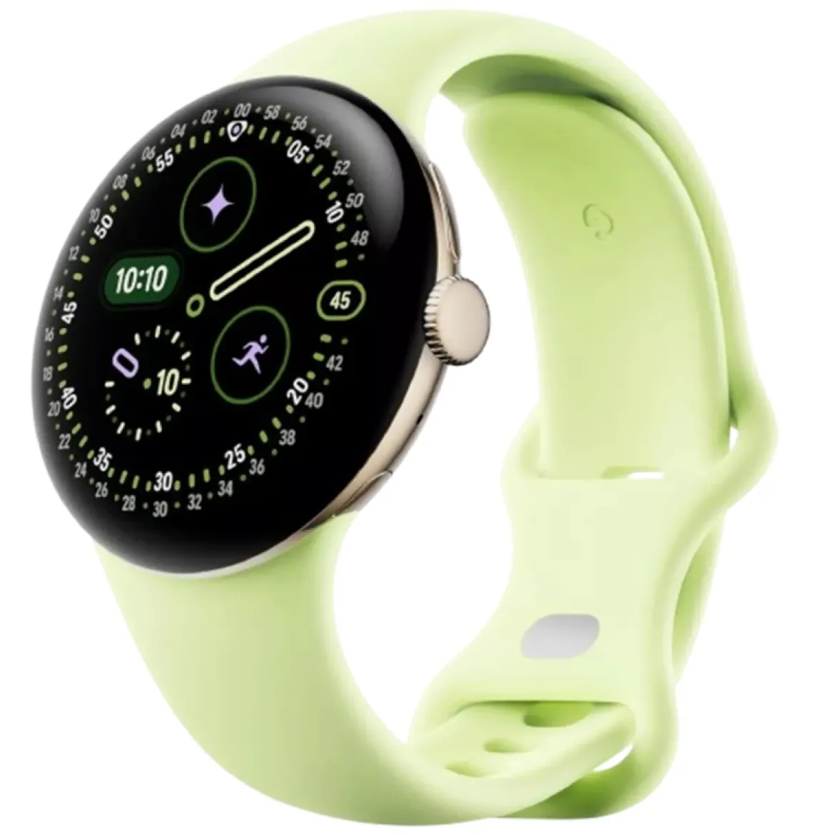 Смарт-годинник Google Pixel Watch 4 45mm Wi-Fi Champagne Gold Aluminum Case/Lemongrass Active Band