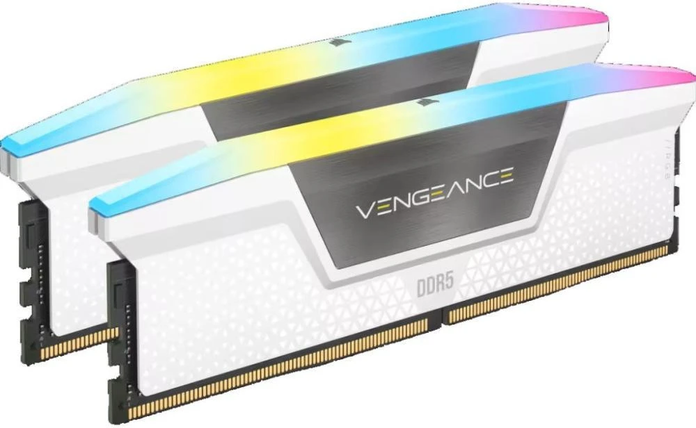 Оперативна пам'ять Corsair 32 GB (2x16GB) DDR5 6000 MHz Vengeance RGB White (CMH32GX5M2B6000C40W)