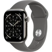 Apple Watch Series 11 GPS + Cellular 42mm Natural Tit. Case w. Stone Gray Sport Band M/L (MF8N4)