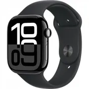 Apple Watch Series 10 GPS 46mm Jet Black Alu. Case w. Black Sport Band - M/L (MXM43, MWWQ3)
