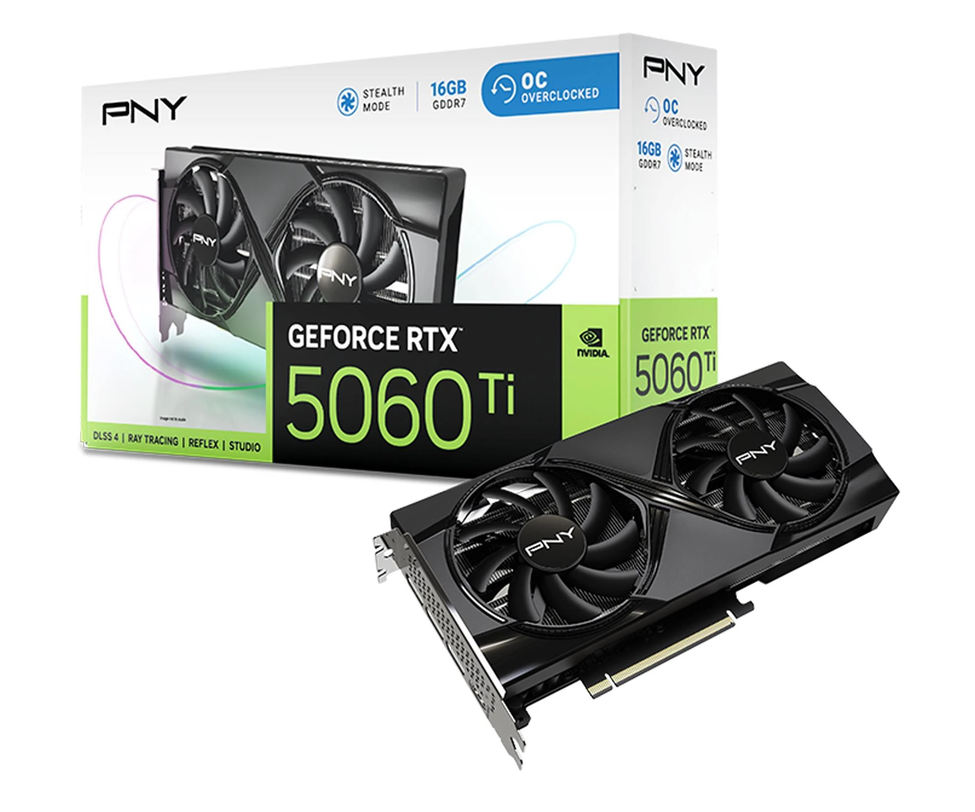 Відеокарта PNY GeForce RTX 5060 Ti Dual Fan OC 16GB GDDR7 DLSS4 (VCG5060T16DFXPB1-O) EU