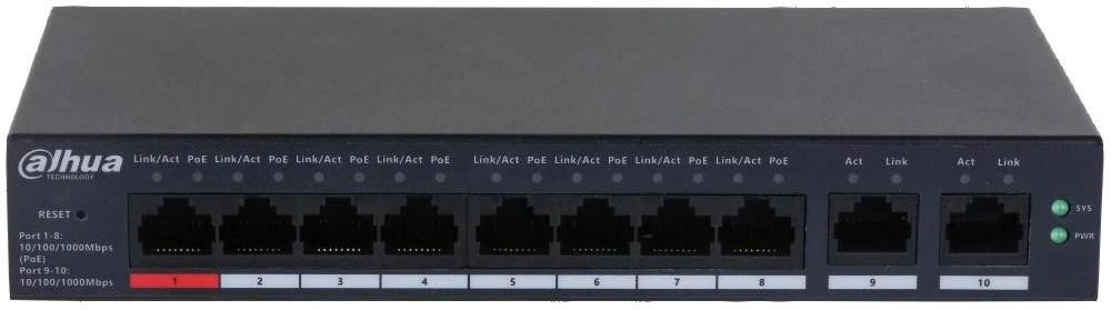 Коммутатор управляемый уровня 2 Dahua Technology DH-CS4010-8GT-110-V2 (UA)