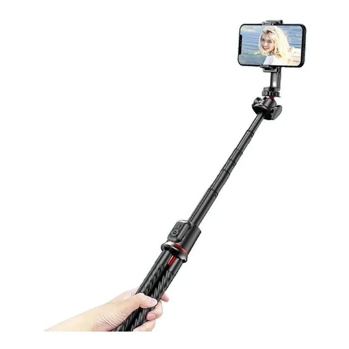 Штатив RTAKO C03 Octopus Extendable Tripod Selfie Stick (with Detachable Phone Holder) Black (6942063212416) (UA)
