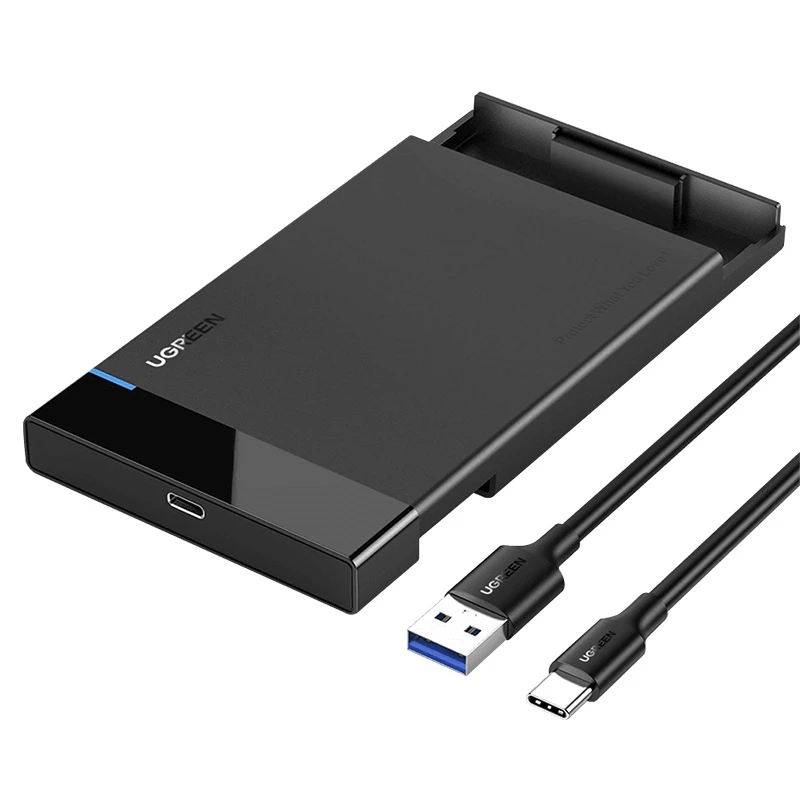 Карман для диска Зовнішній кишеня Ugreen для 2.5 HDD/SSD USB 3.1 US221 Black (50743) (UA)