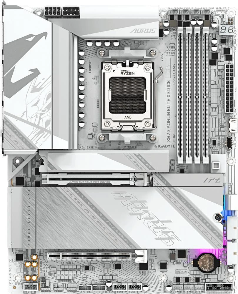 Материнская плата GIGABYTE X870 AORUS ELITE X3D ICE (UA)