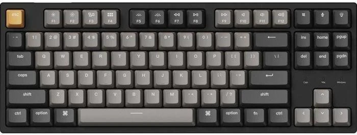 Клавіатура Keychron C1 Pro 87 Key QMK/VIA K pro Brown EN/UKR RGB Black (C1PL3_KEYCHRON) (UA)