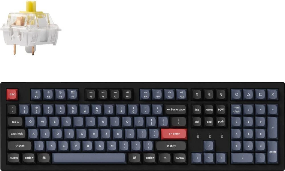 Клавіатура Keychron K10 PRO 100 Key K pro Banana RGB Hot-Swap Black (K10P-H4-UA) (UA)