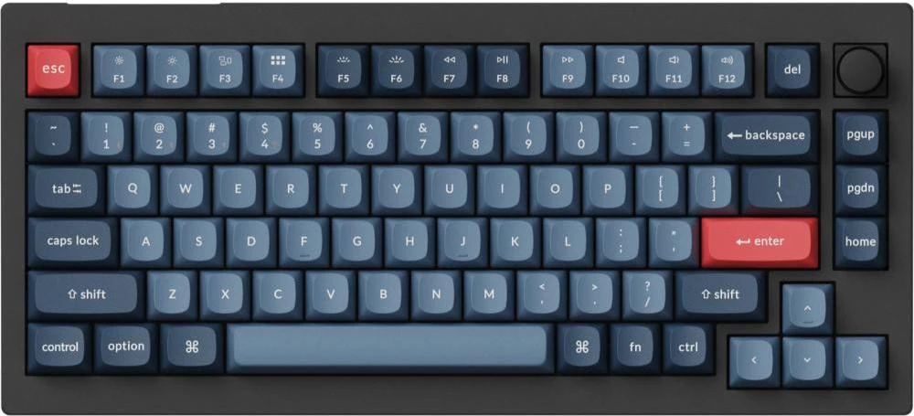 Клавиатура Keychron V1 Max 84 Key RGB Hot-Swap Gateron Jupiter Red Knob Carbon Black (V1MD1_KEYCHRON) (UA)