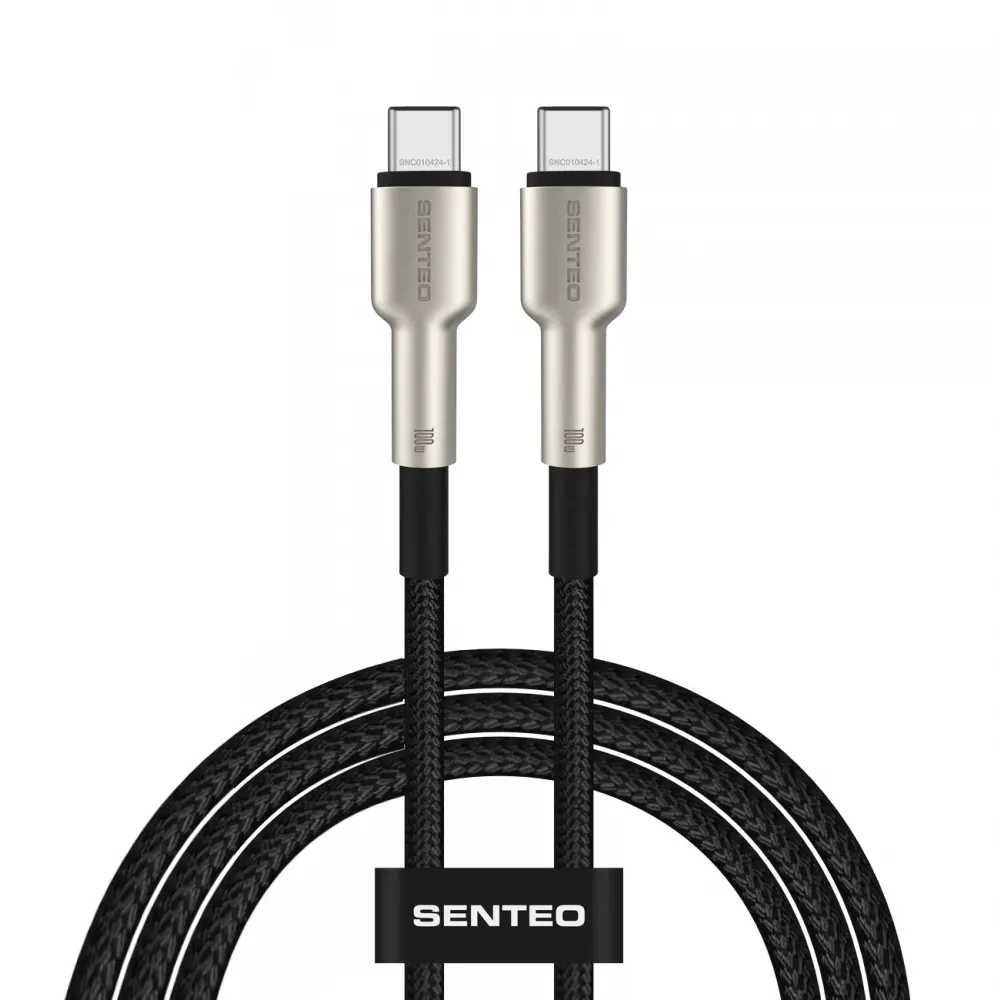 Кабель SENTEO SM-03 Iron series 100W Type-C to Type-C 2m Black