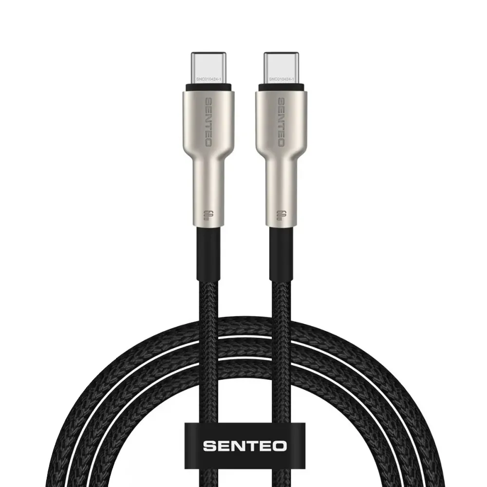 Кабель SENTEO SM-03 Iron series 60W Type-C to Type-C 1m Black