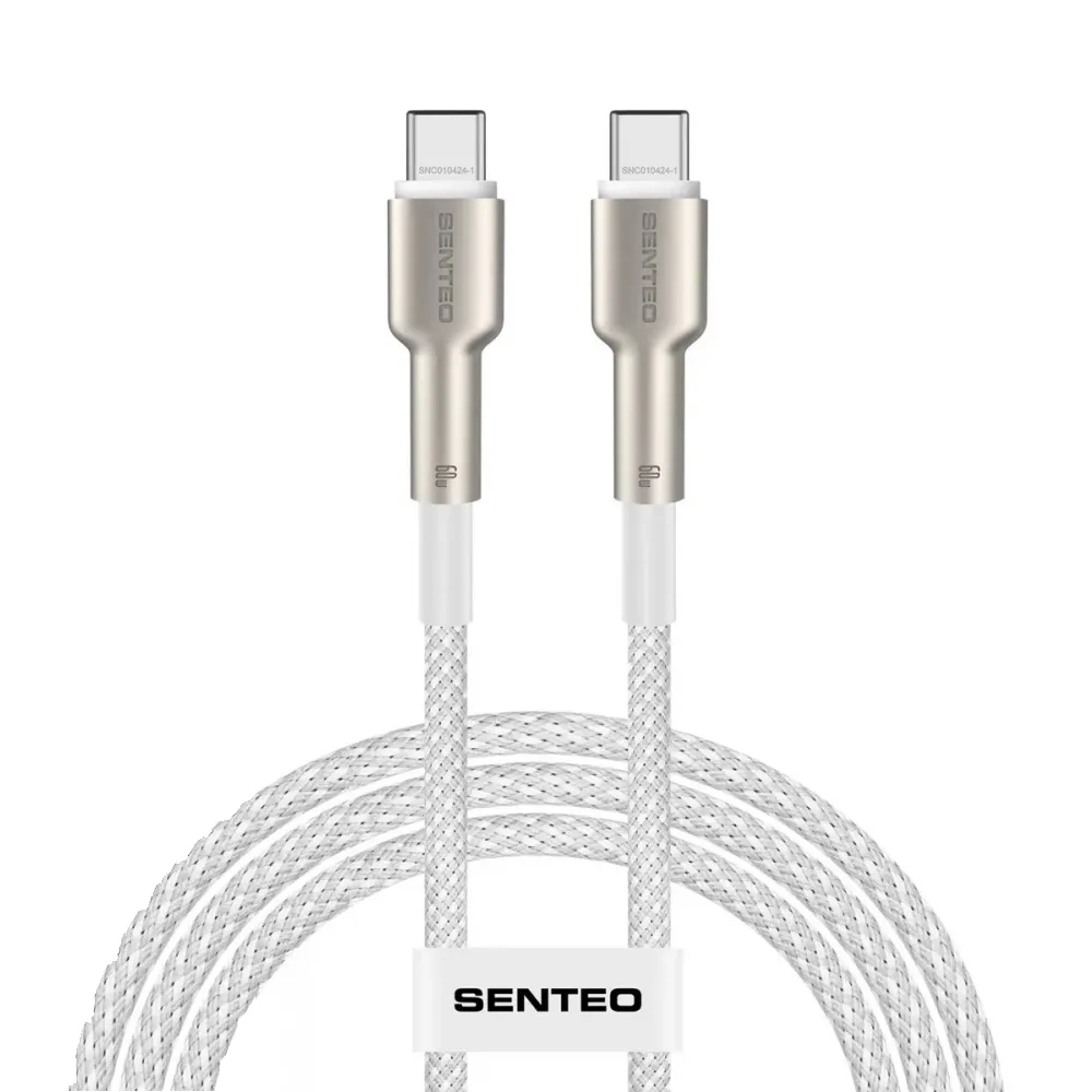 Кабель SENTEO SM-03 Iron series 60W Type-C to Type-C 1m White