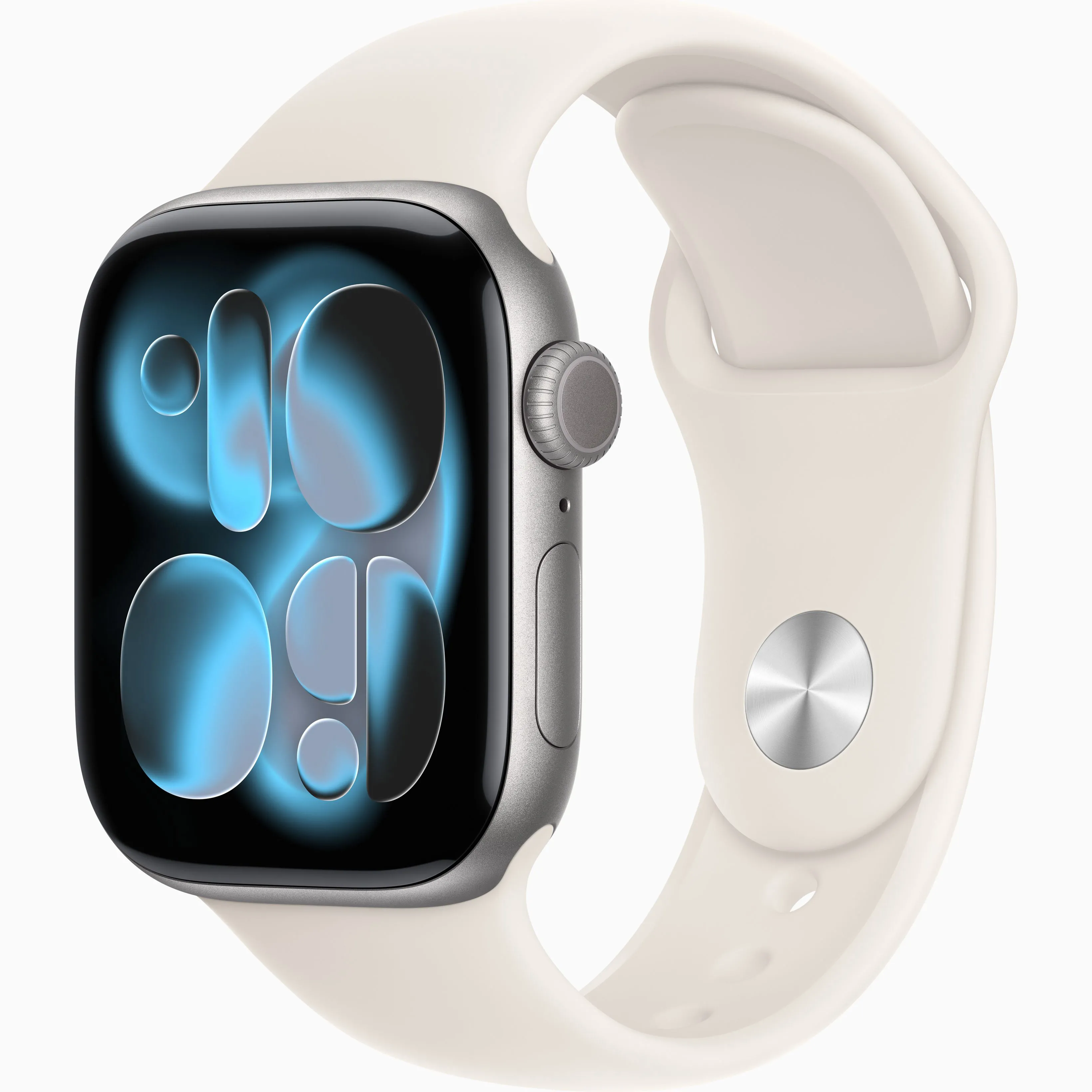 Часы Apple Watch Series 11 GPS 42mm Space Gray Aluminium Case with Starlight Sport Band S/M (MEW14+MXLL3)