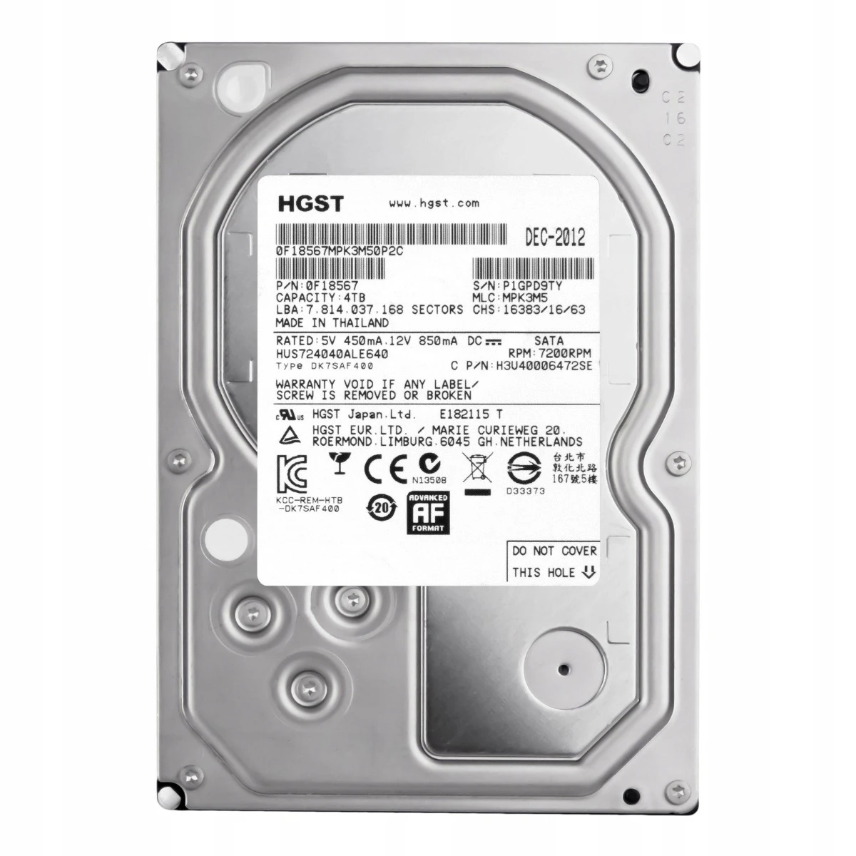 Жорсткий диск 3.5 SATA 4.0TB Hitachi (HGST) Ultrastar 7K4000 7200rpm 64MB (HUS724040ALE640) (UA)