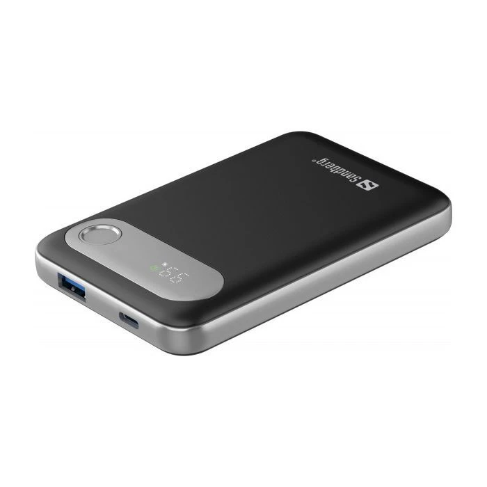 Мобильная батарея Sandberg 10000mAh Travel PD/20W, QC/3.0/22.5W, USB-A, USB-C, LCD Display (421-16) (UA)