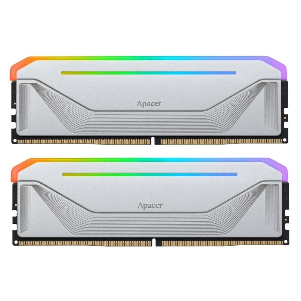 Оперативна пам'ять Apacer 32 GB (2x16GB) DDR5 5200 MHz Nox RGB Silver (AH5U32G52C522NWAA-2) (UA)
