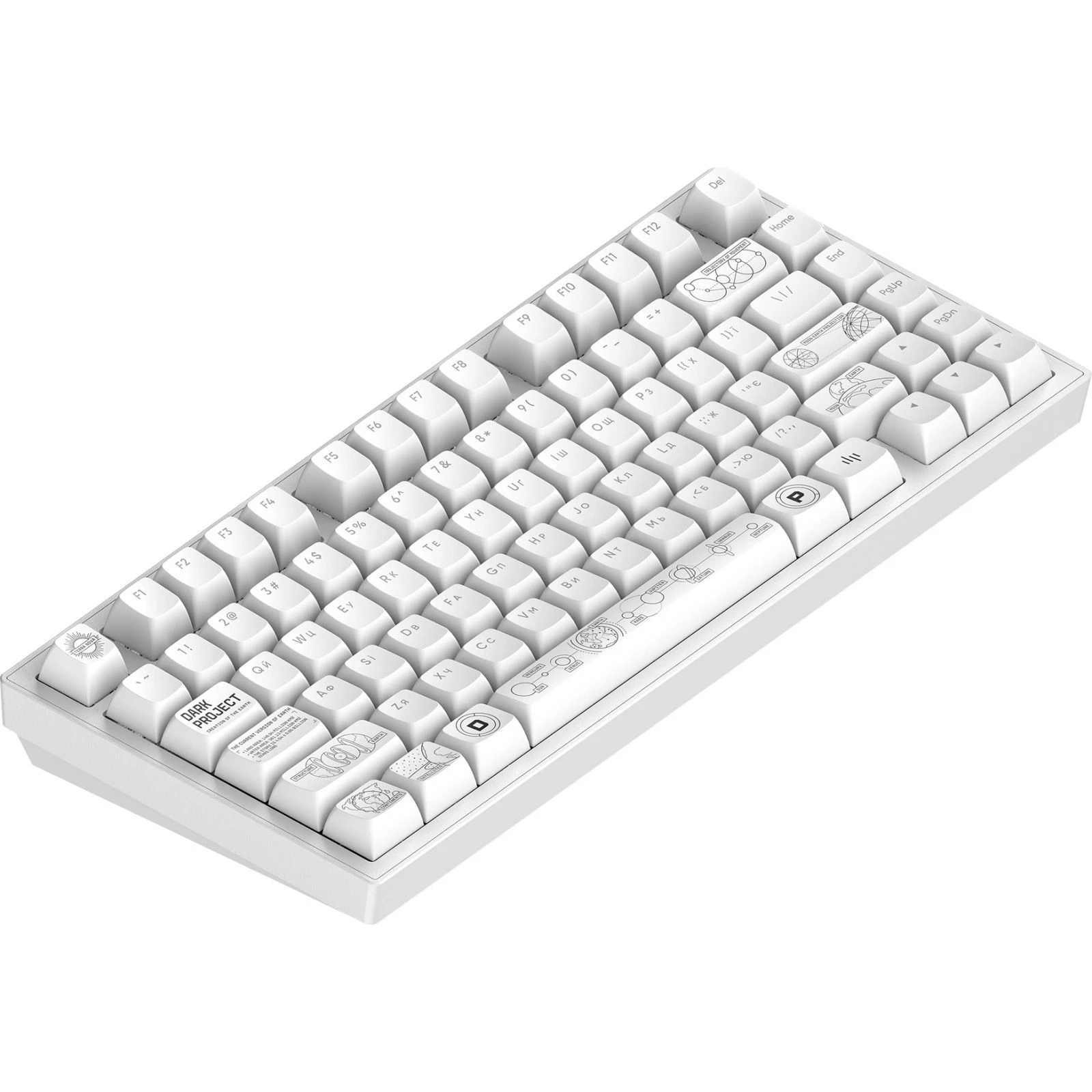 Клавіатура Dark Project ALU81 Terra Nova PBT RGB Mech G3MS Moonstone White (DPKB_NOVA_81_ANSI_WHITE_UA) (UA)