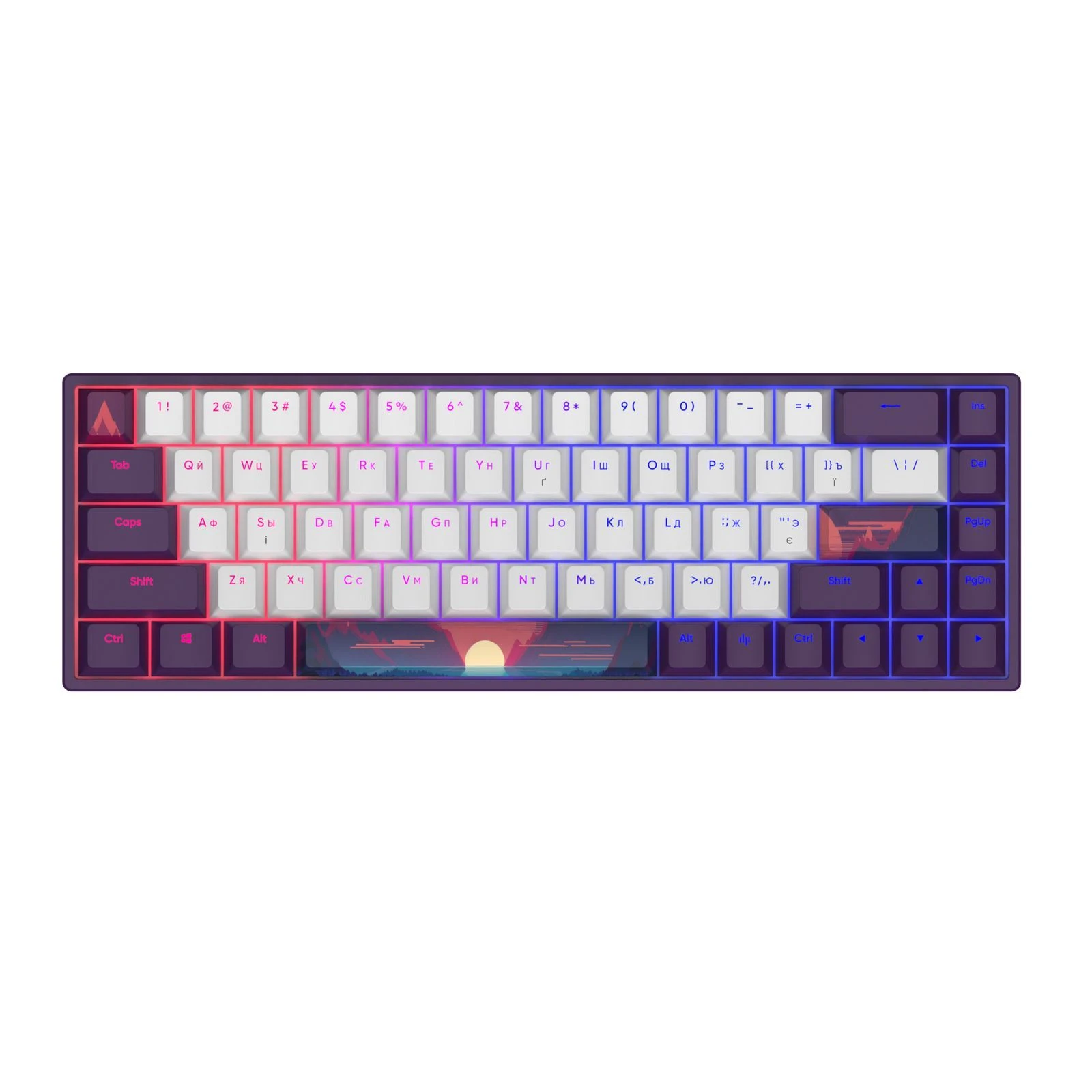 Клавиатура Dark Project Sunrise PBT RGB Mech G3MS Sapphire USB Violet/White (DPP68_GSH_SUNR_ANSI_UA) (UA)