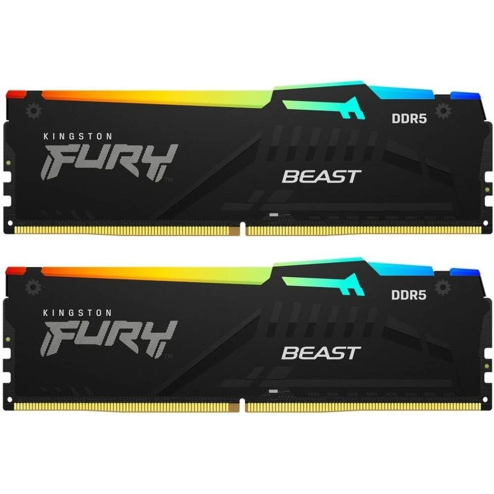 Оперативна пам'ять Kingston FURY 32 GB (2x16GB) DDR5 6000 MHz Beast RGB EXPO Black (KF560C36BBE2AK2-32) (UA)