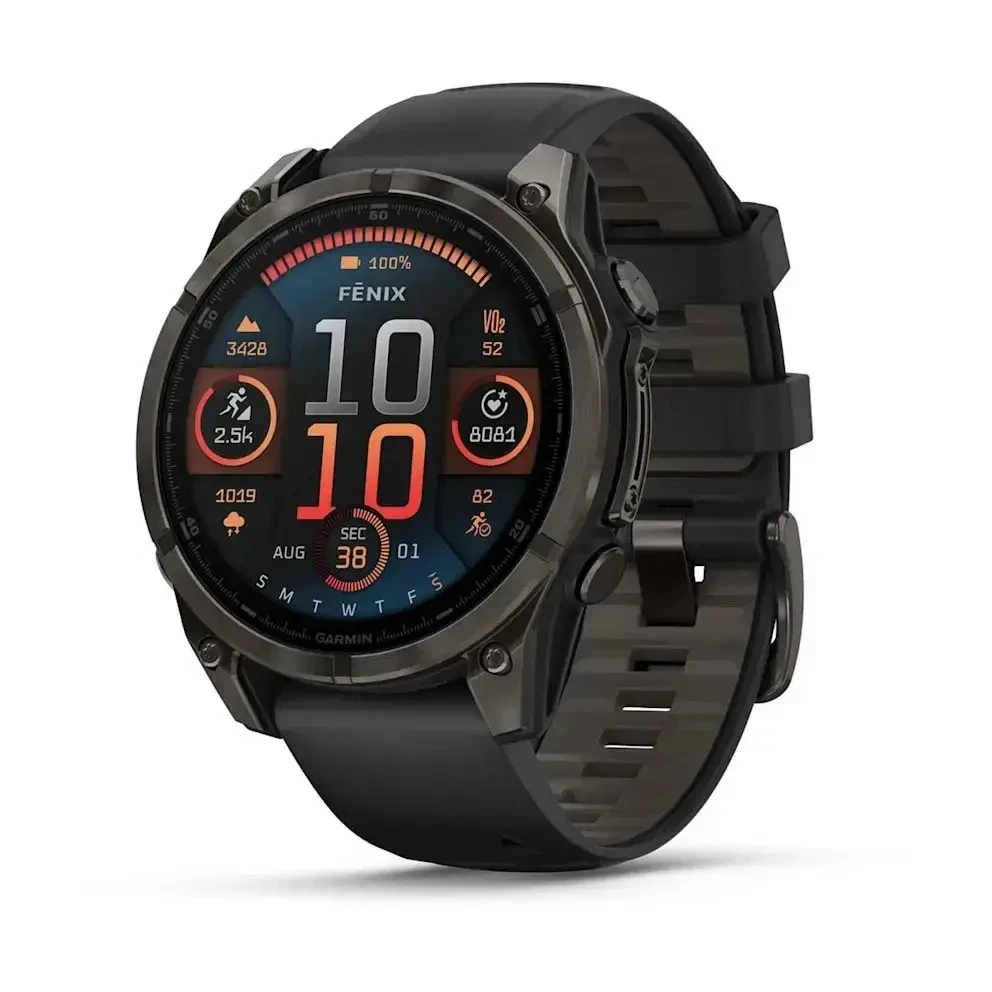 Garmin Fenix ​​8 47mm AmoLed Sapphire Carbon Grey DLC Titanium з чорним силіконом (010-02904-29)