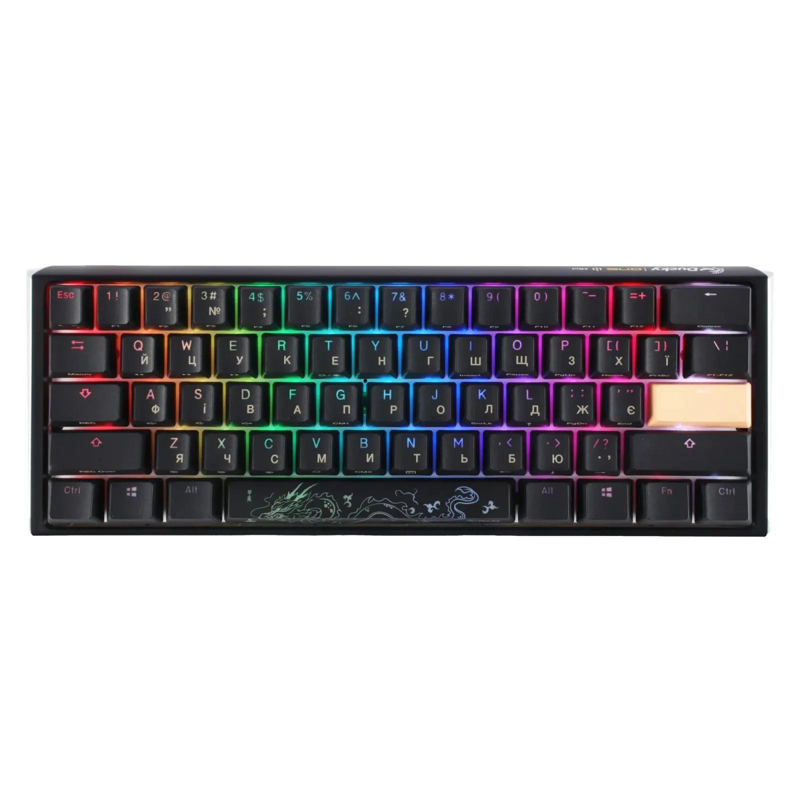 Клавіатура Ducky One 3 Mini Cherry MX Brown RGB UA USB Black (DKON2161ST-BUAPXCLAWSC1) (UA)
