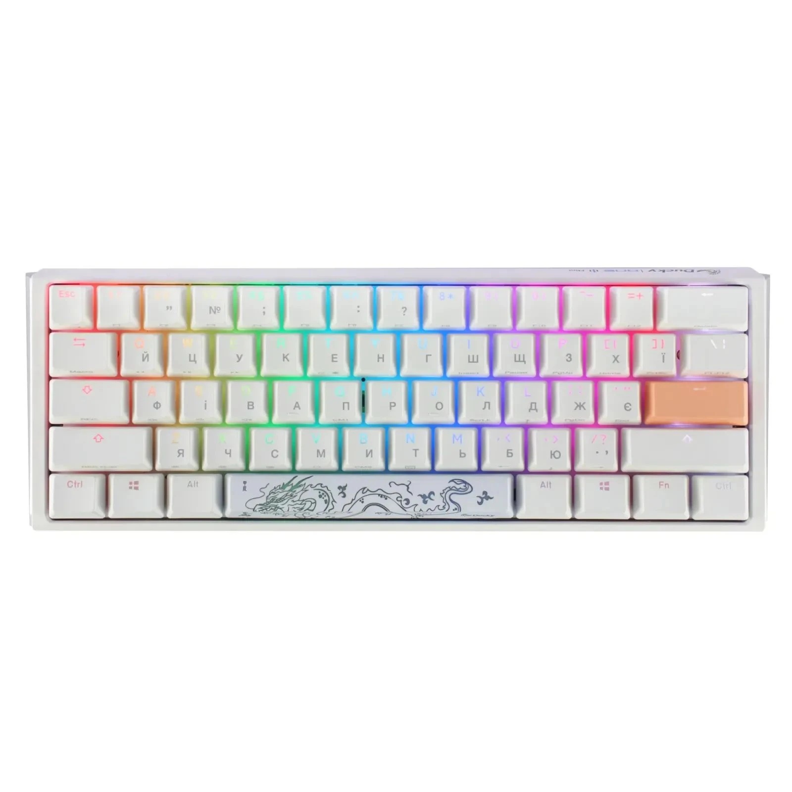Клавіатура Ducky One 3 Mini Cherry MX Red RGB UA USB White (DKON2161ST-RUAPXPWWWSC1) (UA)