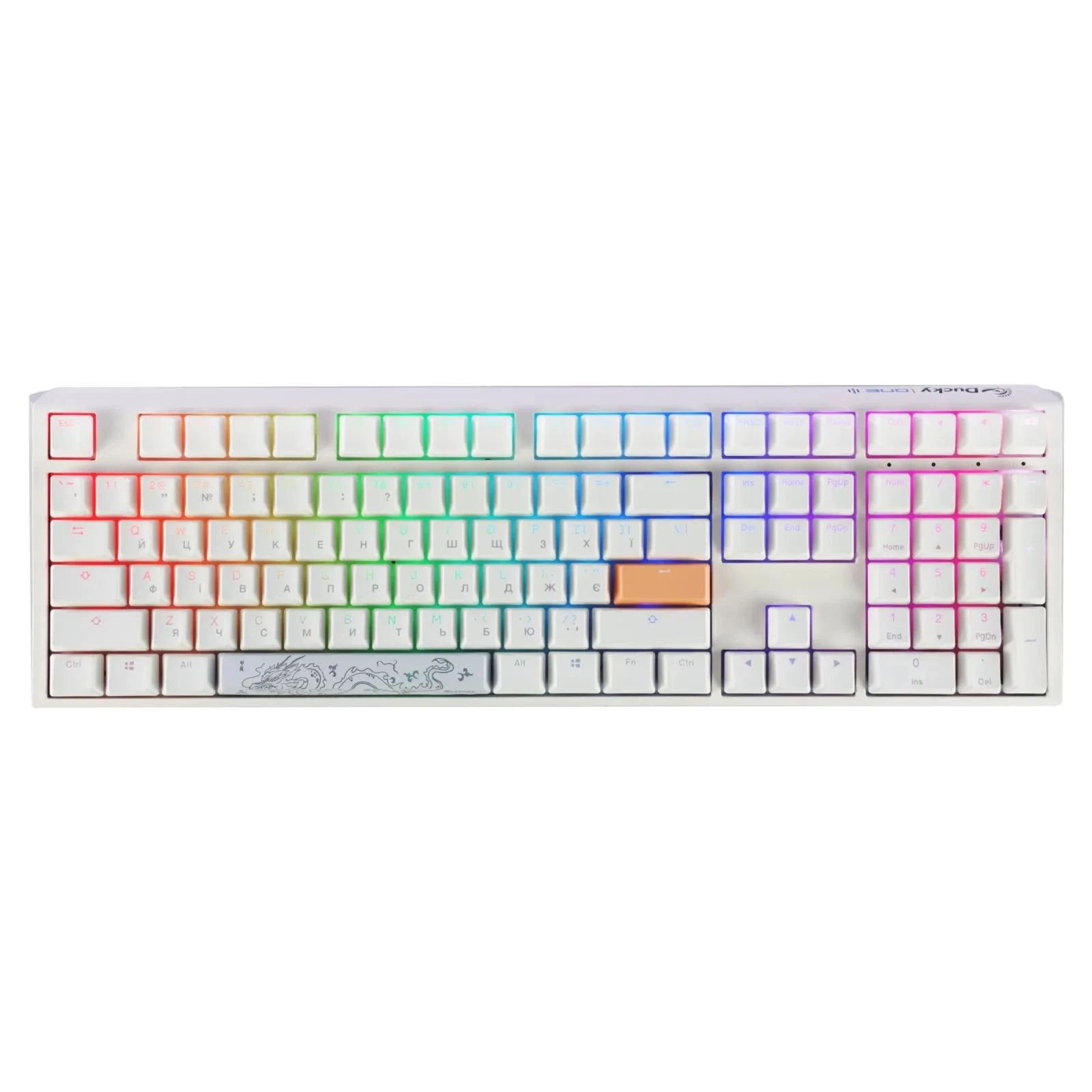 Клавіатура Ducky One 3 Cherry MX Blue RGB UA USB White (DKON2108ST-CUAPXPWWWSC1) (UA)