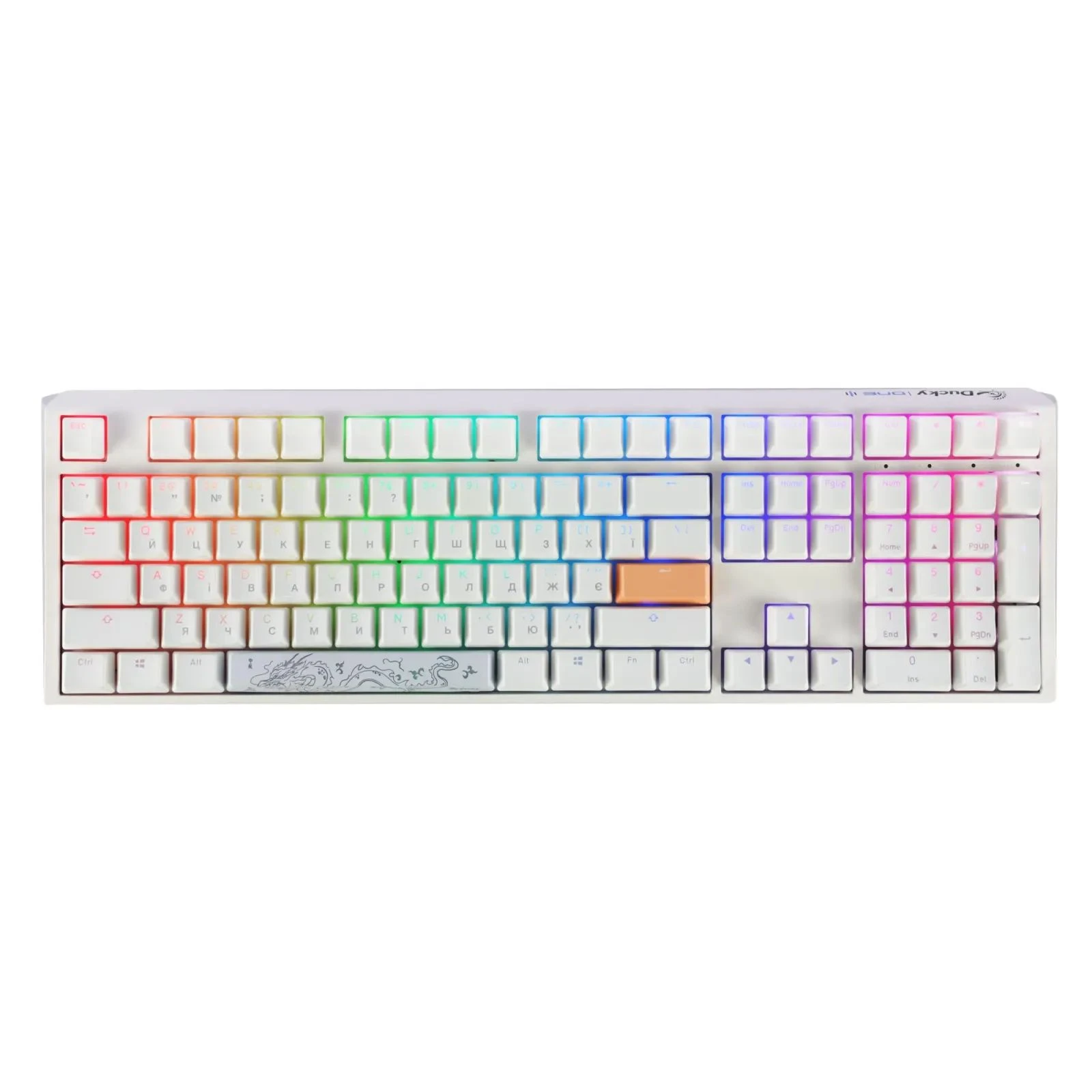 Клавіатура Ducky One 3 Cherry MX Brown RGB UA USB White (DKON2108ST-BUAPXPWWWSC1) (UA)