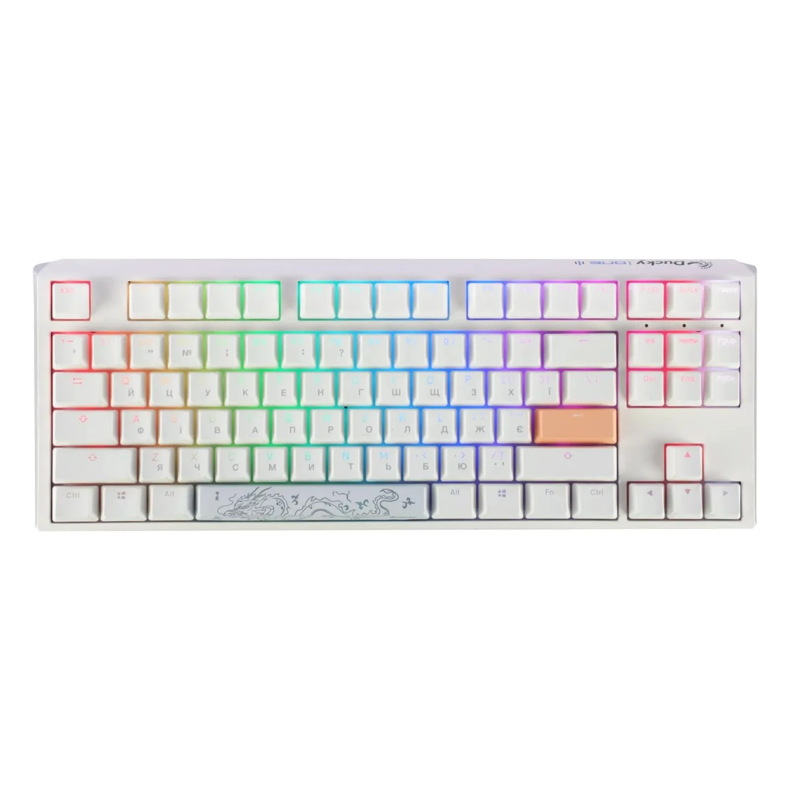 Клавіатура Ducky One 3 TKL Cherry MX Speed Silver RGB UA USB White (DKON2187ST-PUAPXPWWWSC1) (UA)