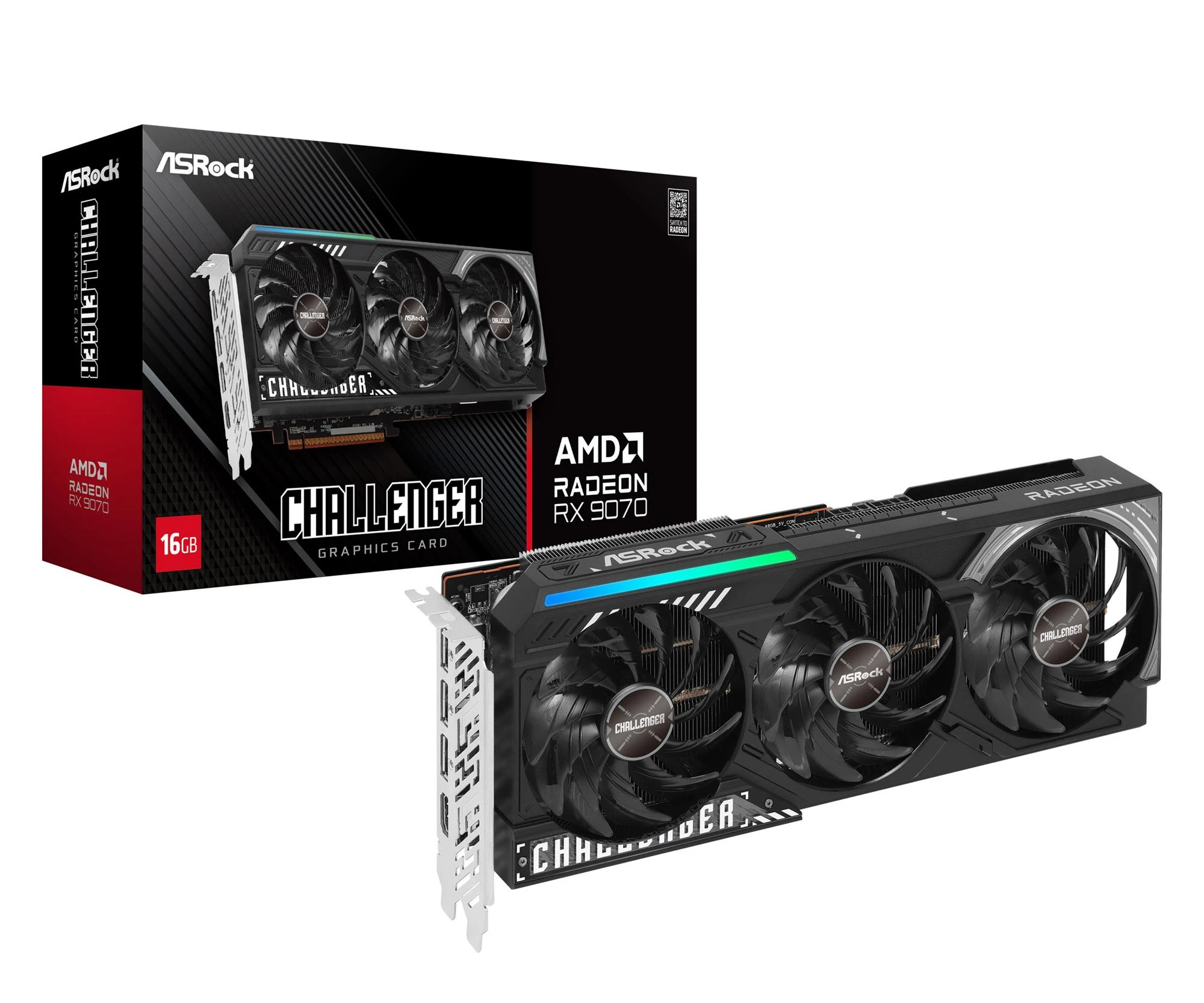 Відеокарта ASRock Radeon RX 9070 Challenger 16GB GDDR6 (RX9070 CL 16G) EU