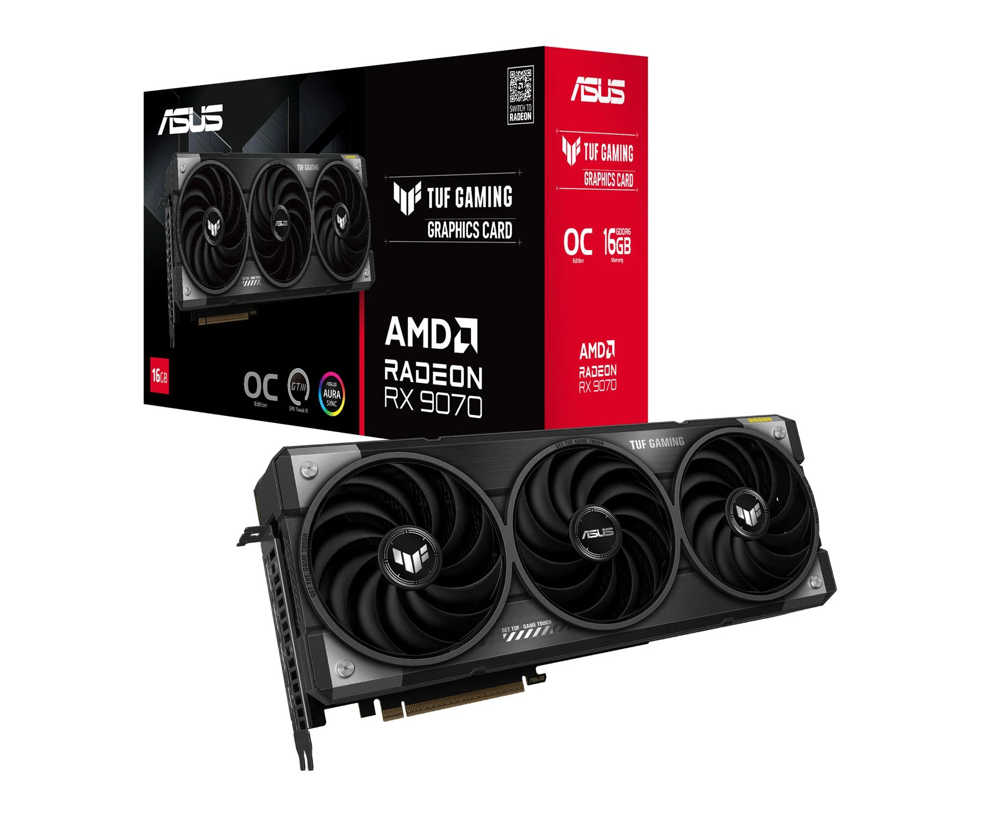 Відеокарта ASUS Radeon RX 9070 TUF Gaming OC 16GB GDDR6 (TUF-RX9070-O16G-GAMING) (90YV0LI0-M0NA00) EU