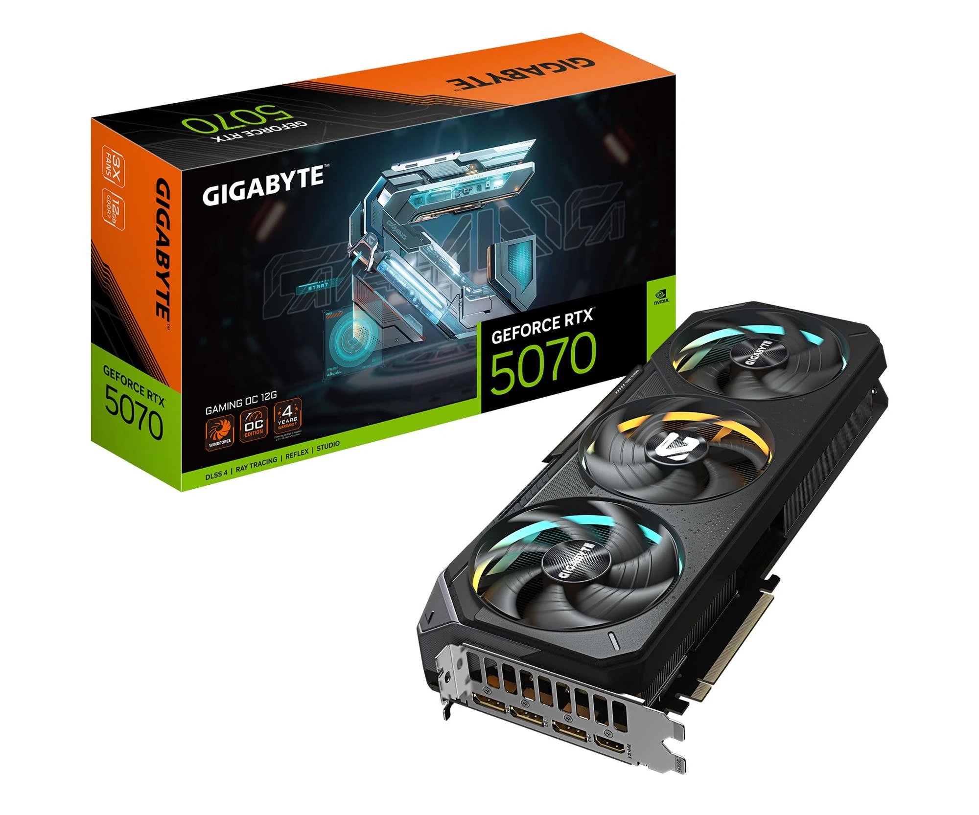 Відеокарта Gigabyte GeForce RTX 5070 Gaming OC 12GB GDDR7 DLSS4 (GV-N5070GAMING OC-12GD) EU
