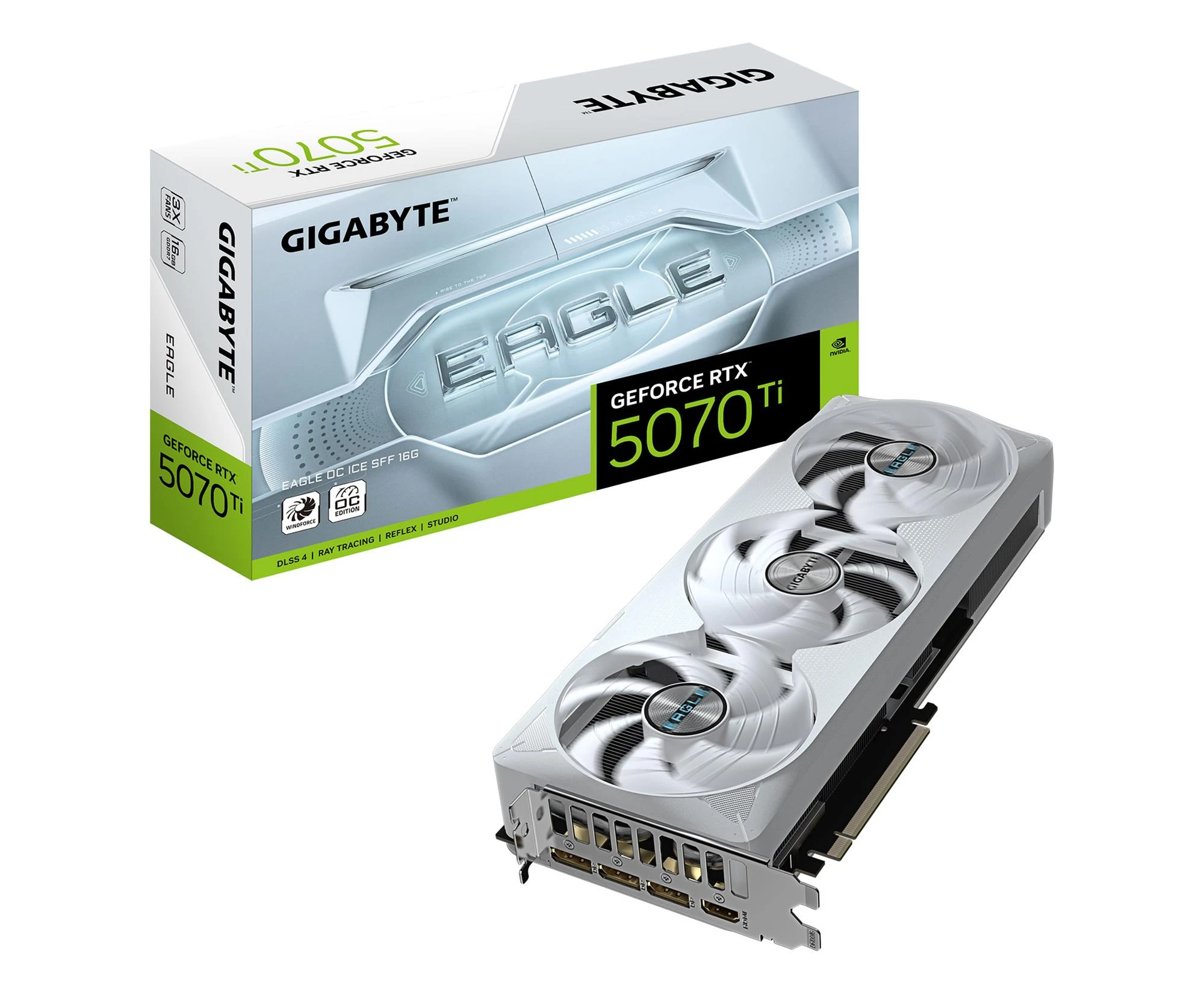 Відеокарта Gigabyte GeForce RTX 5070 Ti Eagle OC Ice 16GB GDDR7 DLSS4 (GV-N507TEAGLEOC ICE-16GD) EU