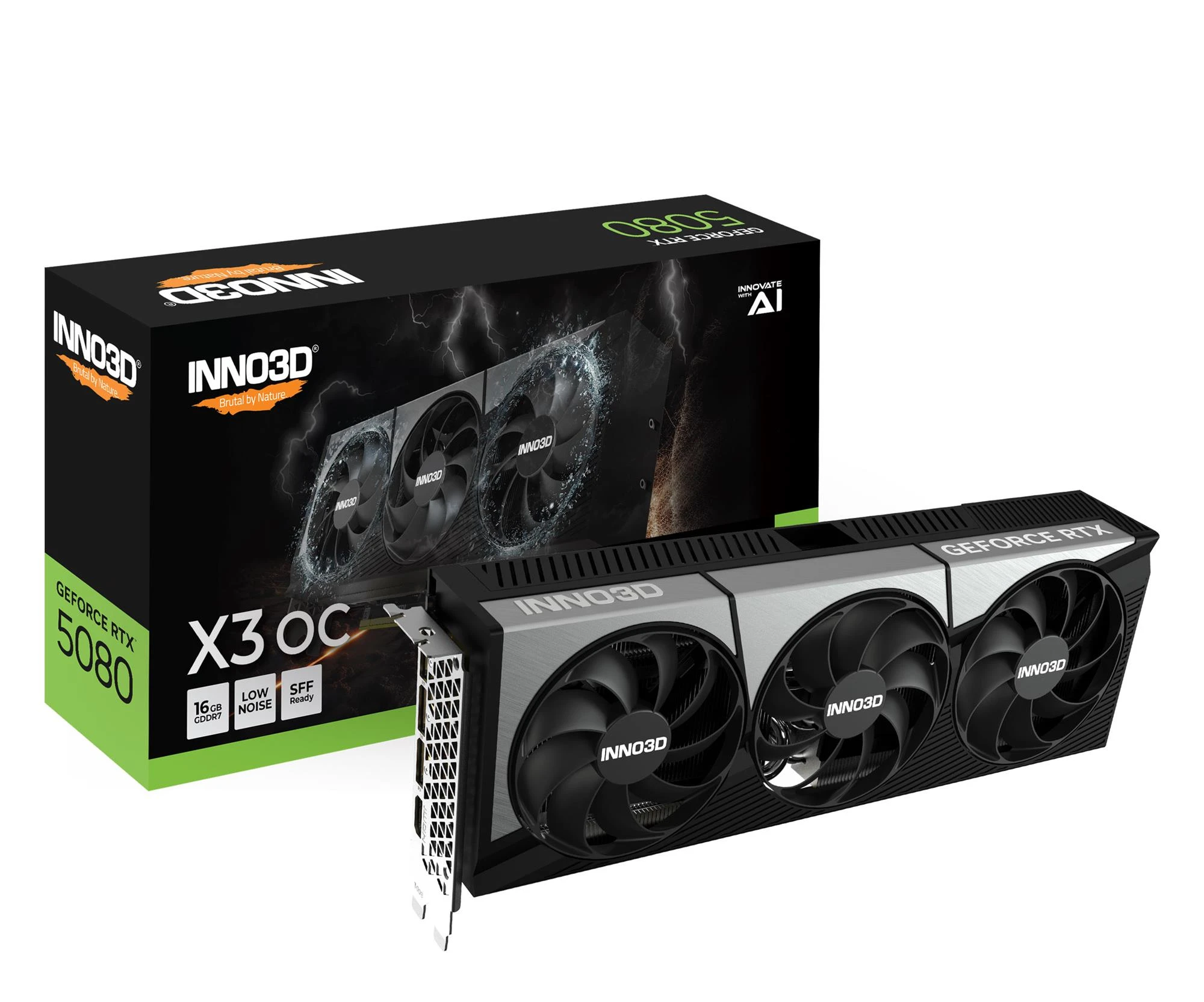 Відеокарта Inno3D GeForce RTX 5080 X3 OC 16GB GDDR7 DLSS4 (N50803-16D7X-17603930) EU
