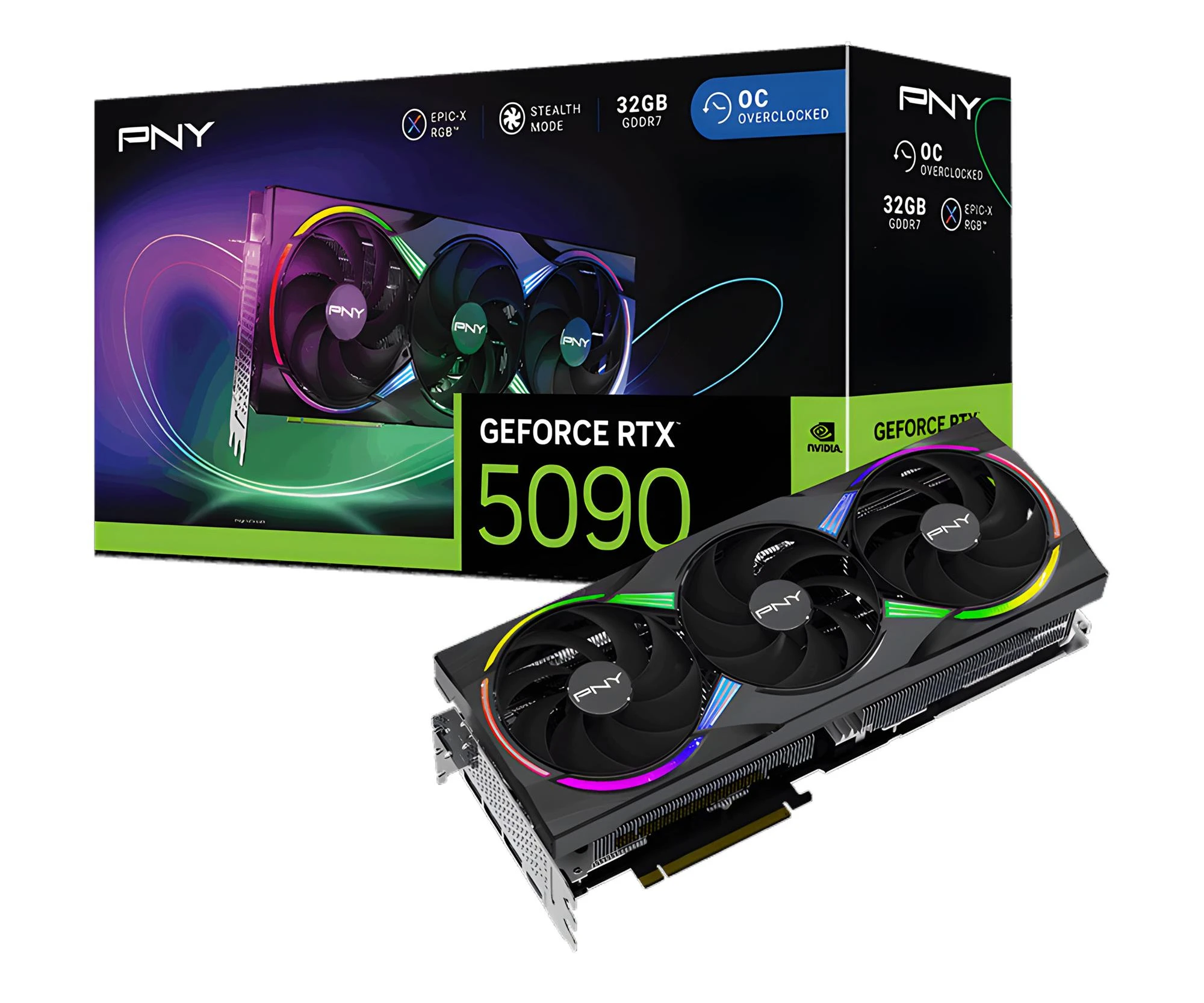 Відеокарта PNY GeForce RTX 5090 ARGB OC 32GB GDDR7 DLSS4 (VCG509032TFXXPB1-O) EU