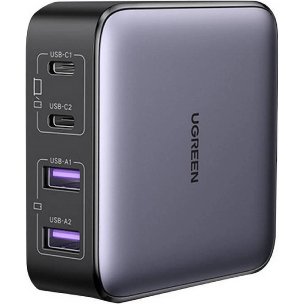 Мережевий зарядний пристрій UGREEN CD327 2USB+2TYPE-C 65W Nexode Desktop Charger 2M Grey (90747)