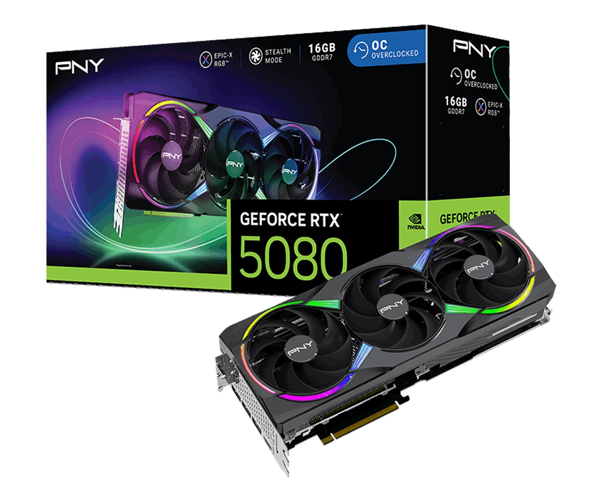 Відеокарта PNY GeForce RTX 5080 ARGB EPIC-X RGB OC Triple Fan (VCG508016TFXXPB1-O) (EU)