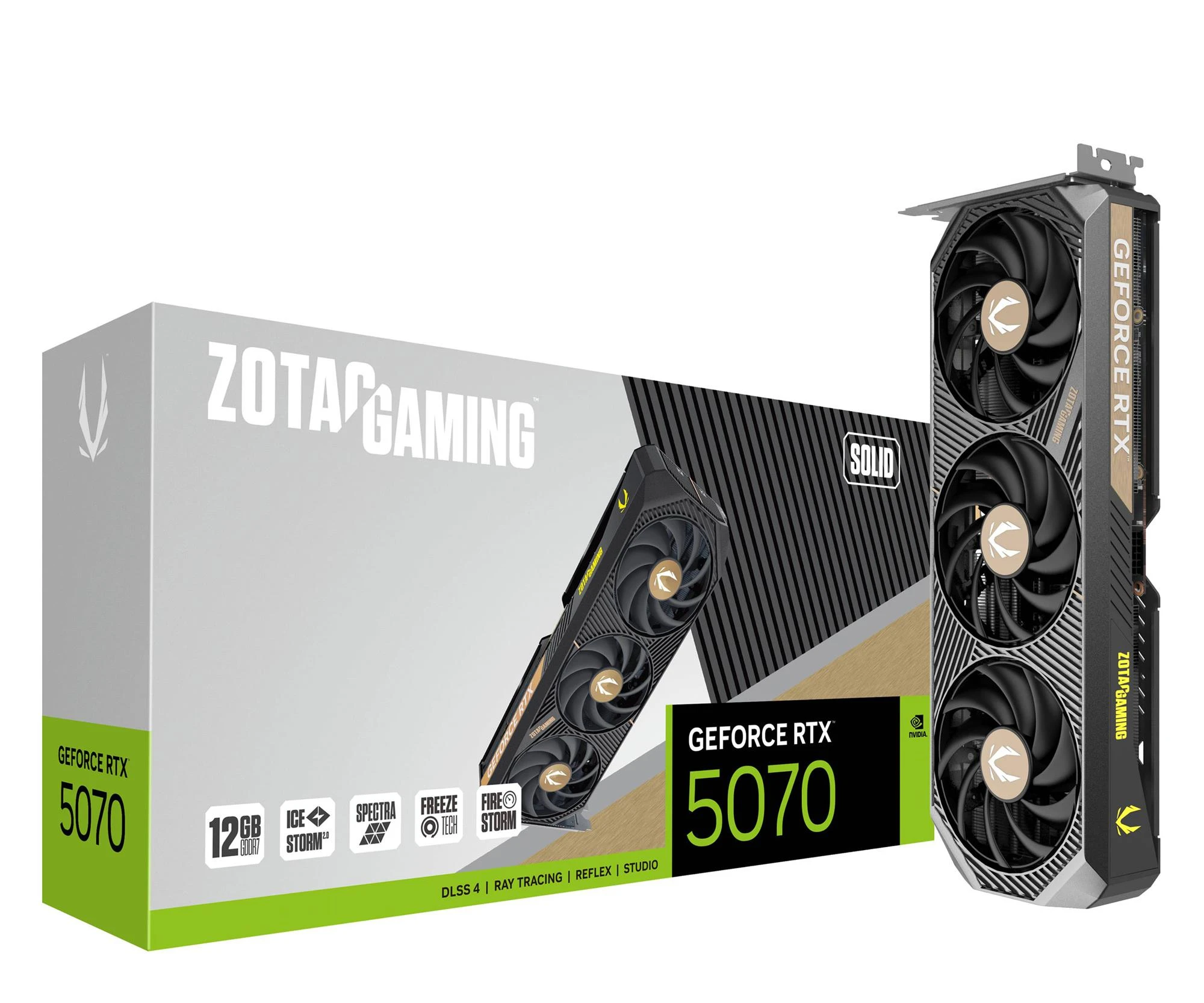 Видеокарта Zotac GeForce RTX 5070 Solid 12GB GDDR7 DLSS4 (ZT-B50700D-10P) EU