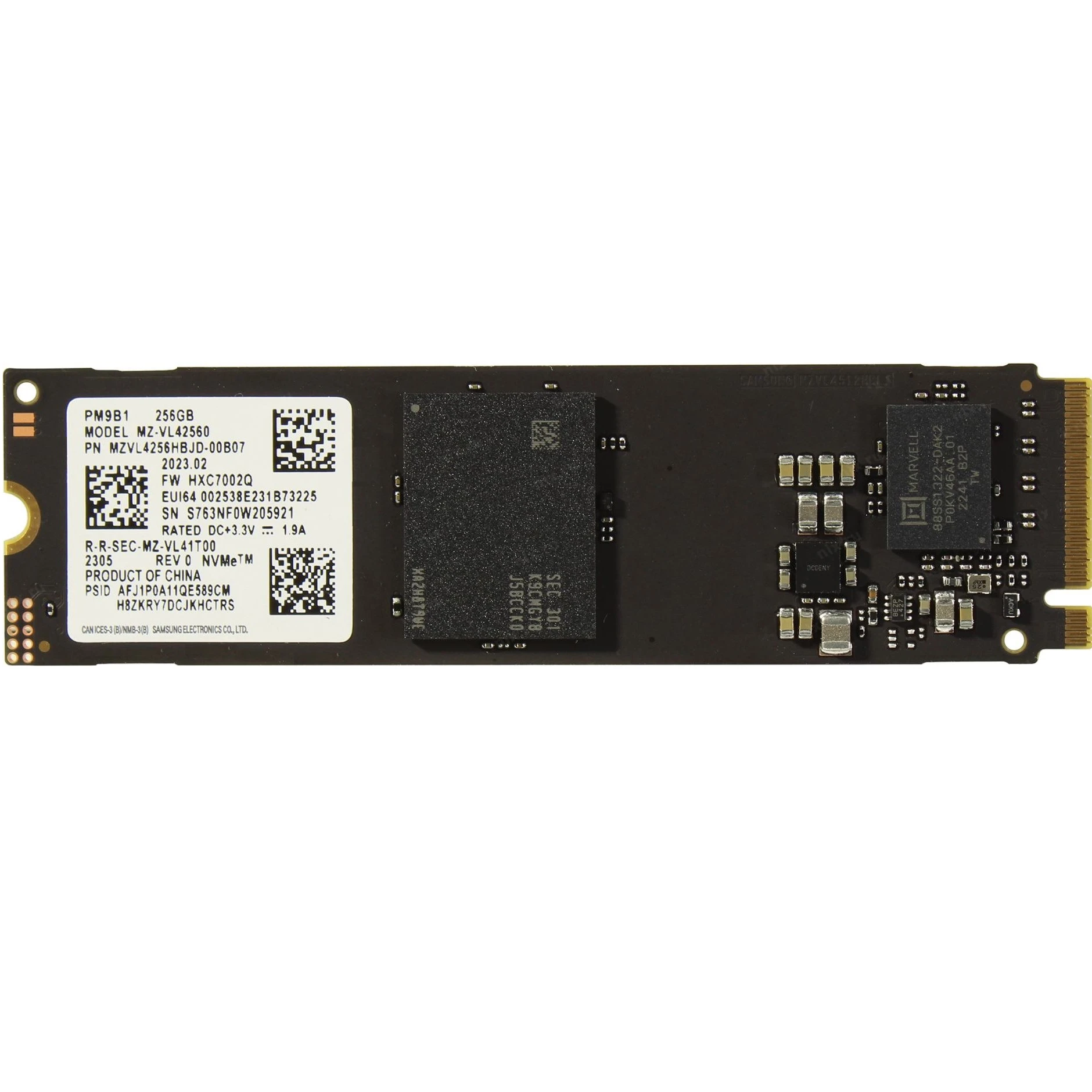 SSD диск 256GB Samsung M.2 PCIe 3.0 x4 TLC (MZVL4256HBJD-00BH1) (UA)