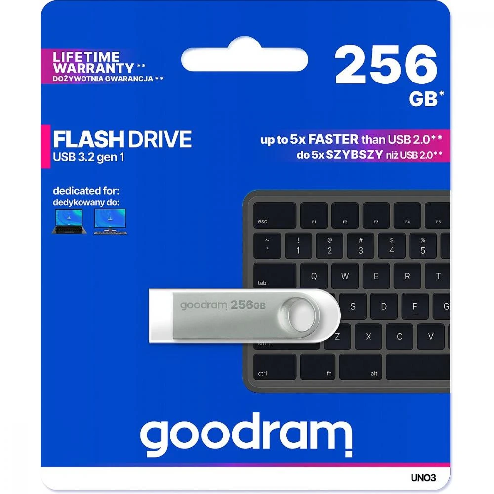 Флеш пам `ять GOODRAM 256 GB UNO3 USB3.2 (UNO3-2560S0R11) (UA)
