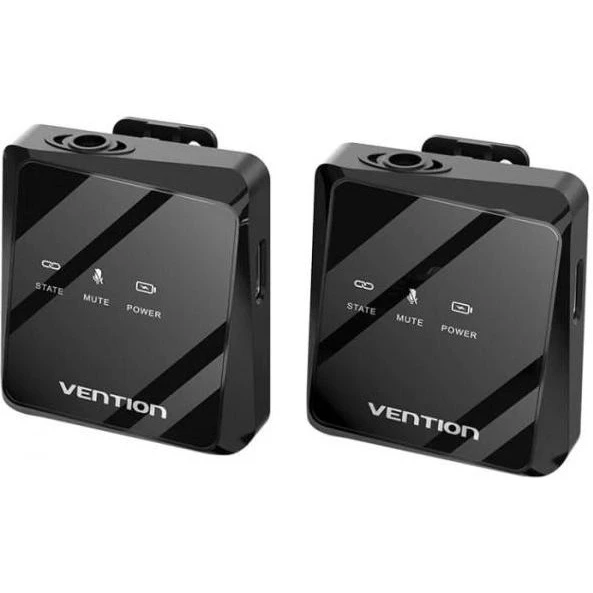Мікрофонна радіосистема для смартфона Vention USB-C 2-Pack Wireless Lavalier Black (NCBB0) (UA)