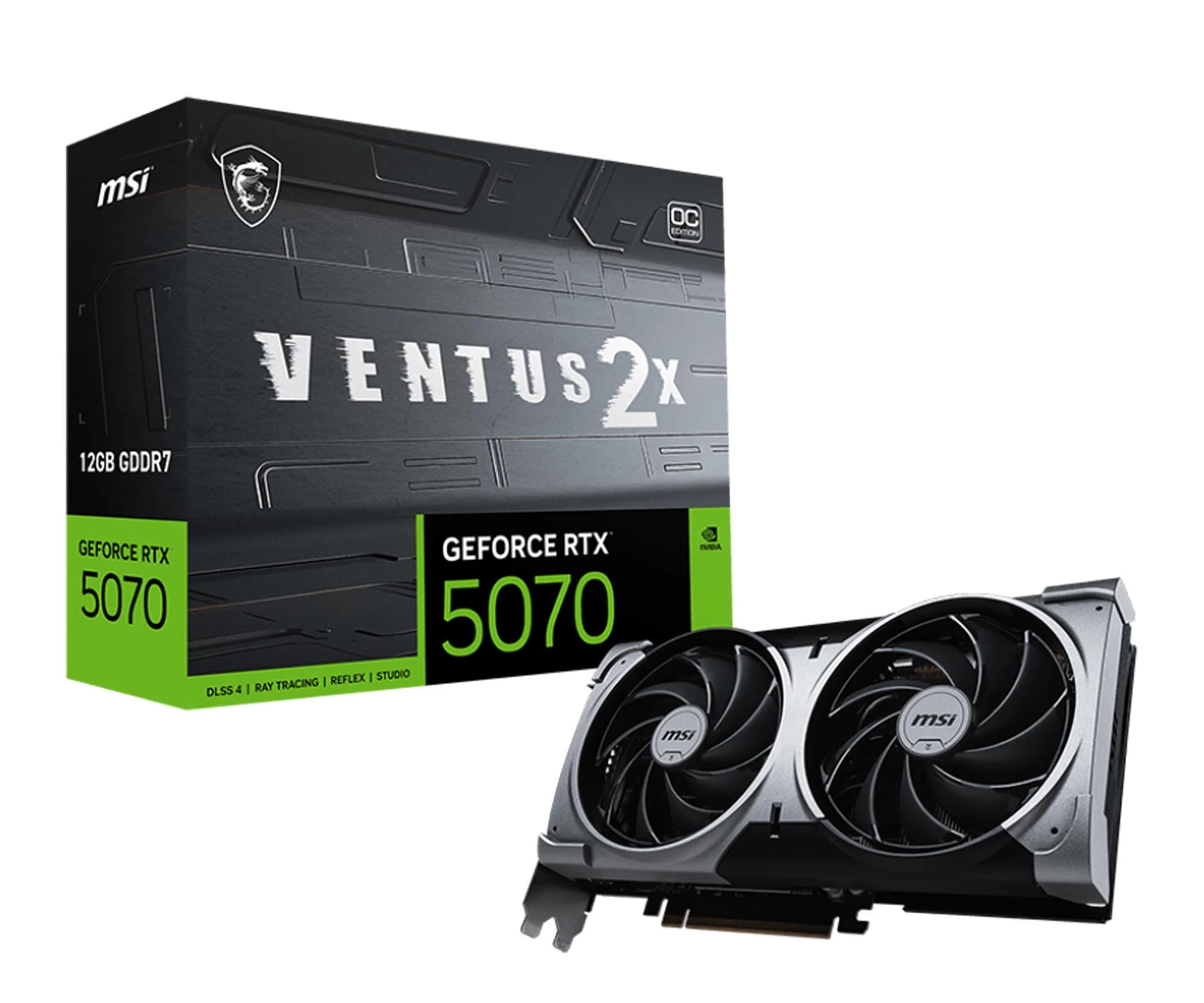 Відеокарта MSI GeForce RTX 5070 Ventus 2X OC 12GB GDDR7 DLSS4 (5070 12G VENTUS 2X OC) EU