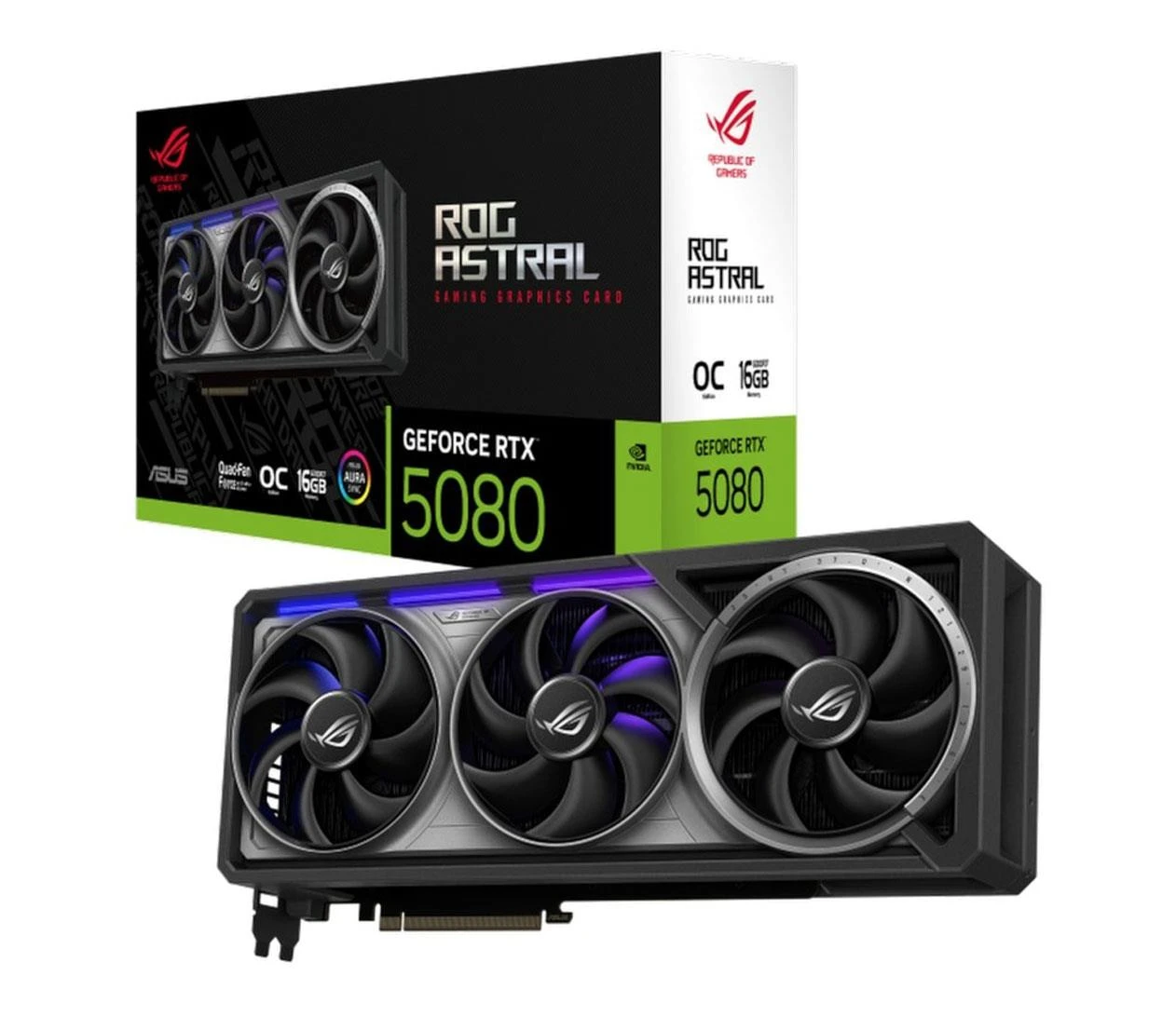 Видеокарта ASUS GeForce RTX 5080 ROG Astral OC 16GB GDDR7 DLSS4 (ROG-ASTRAL-RTX5080-O16G-GAMING) EU