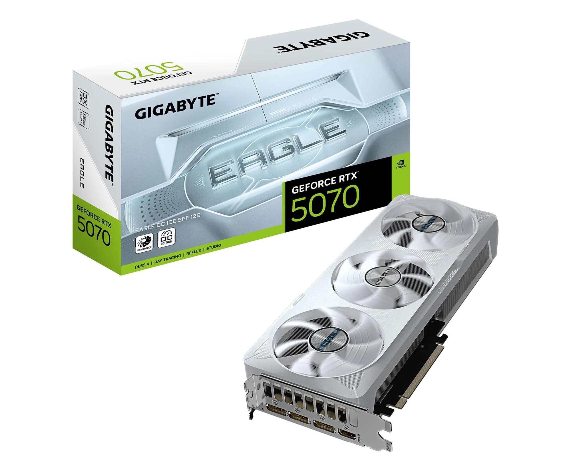 Відеокарта Gigabyte GeForce RTX 5070 Eagle OC Ice 12GB GDDR7 DLSS4 (GV-N5070EAGLEOC ICE-12GD) EU