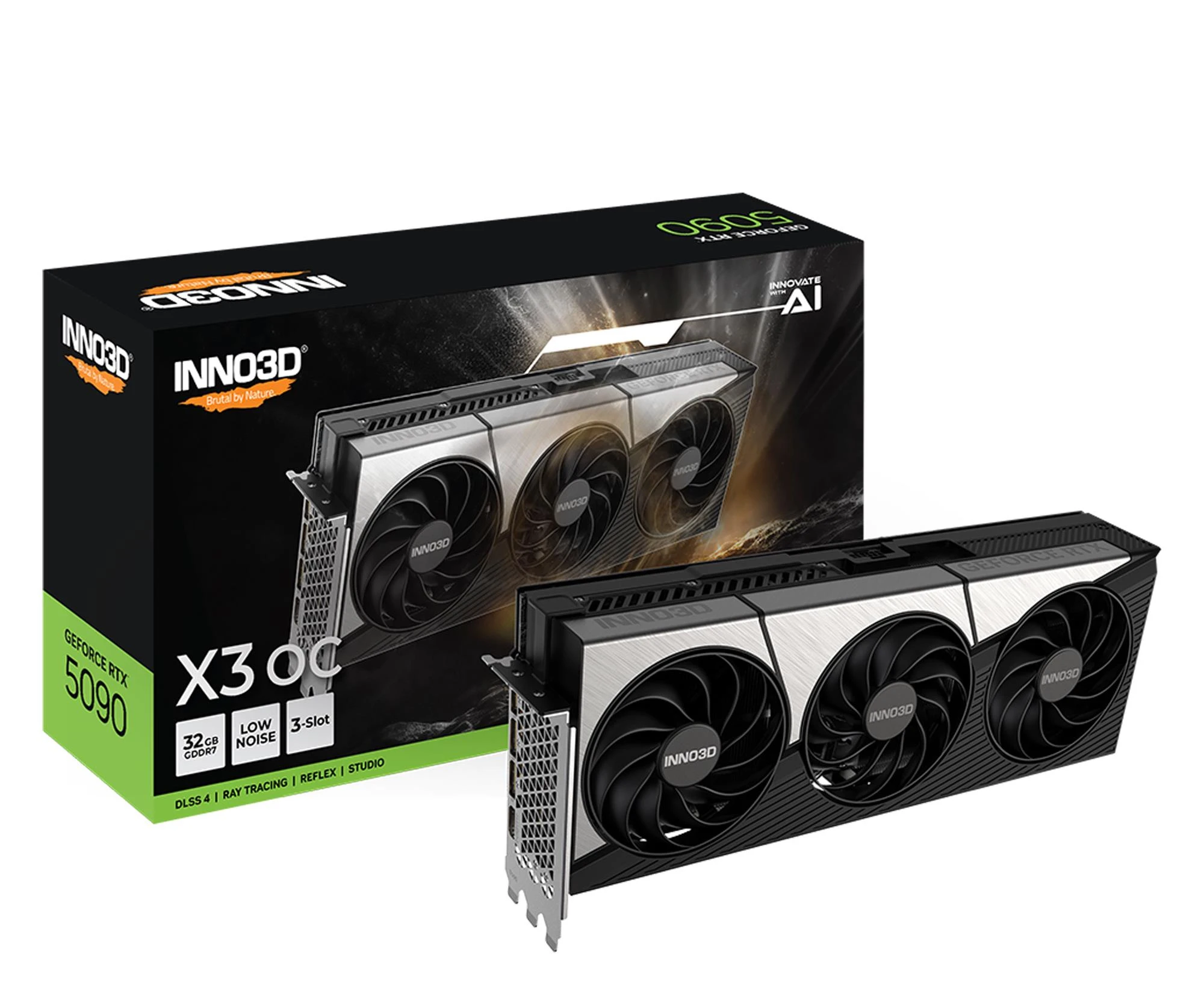 Відеокарта INNO3D GeForce RTX 5090 X3 OC 32GB GDDR7 DLSS4 (N50903-32D7X-17593928) EU