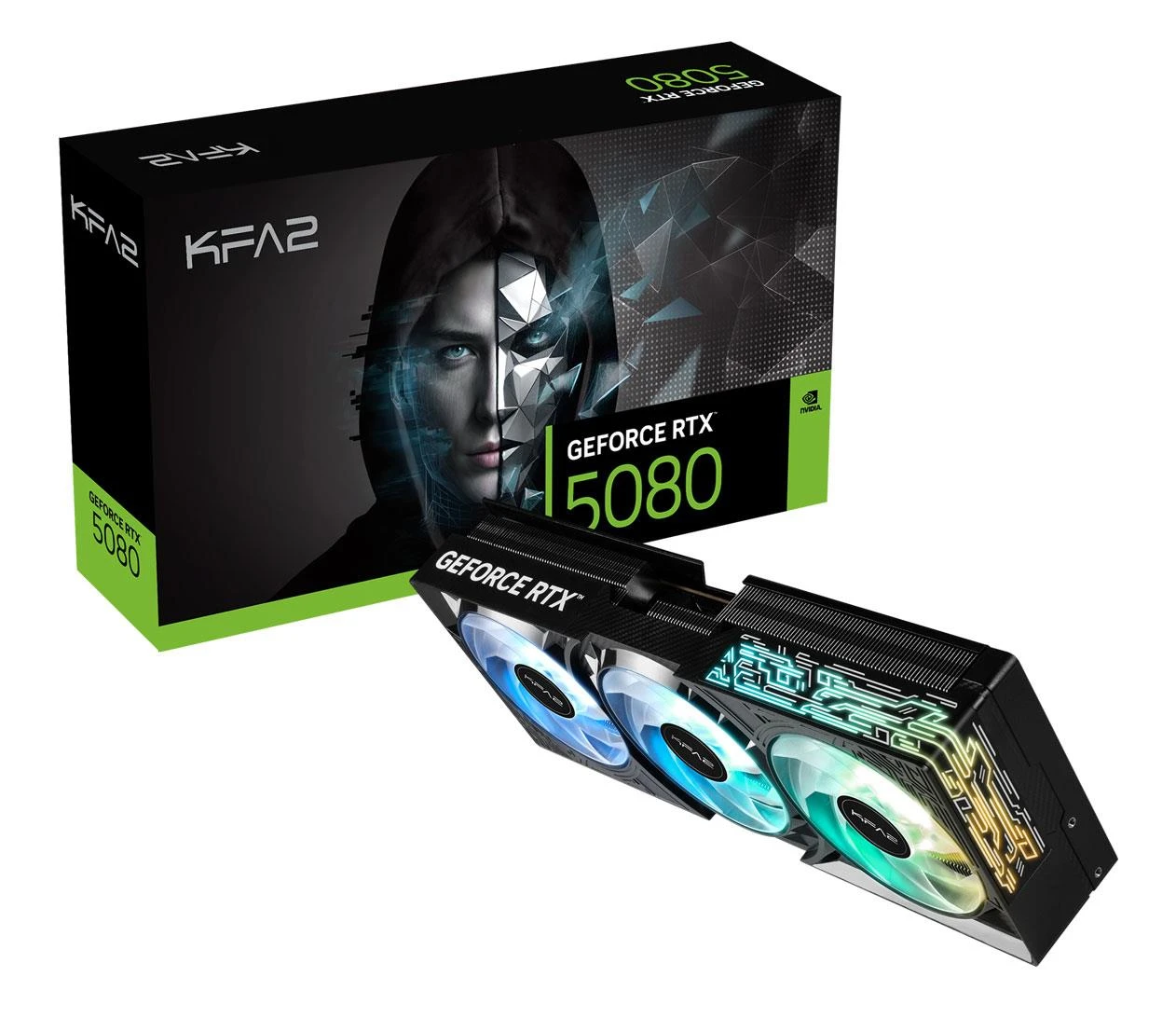 Відеокарта KFA2 GeForce RTX 5080 1-Click OC 16GB GDDR7 DLSS4 (58NZN6MDBBOK) EU