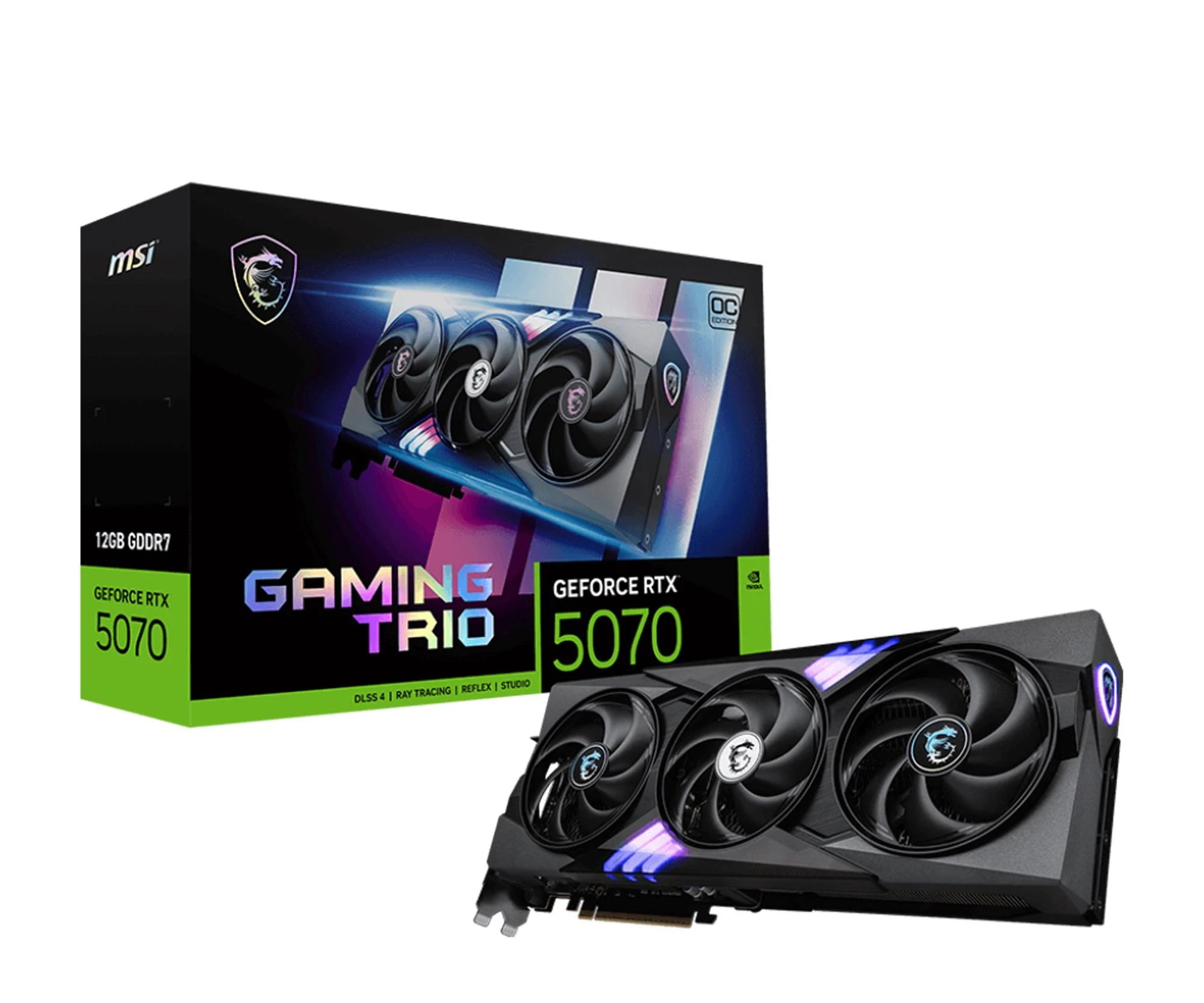 Видеокарта MSI GeForce RTX 5070 Gaming Trio OC 12GB GDDR7 DLSS4 (5070 12G GAMING TRIO OC) EU